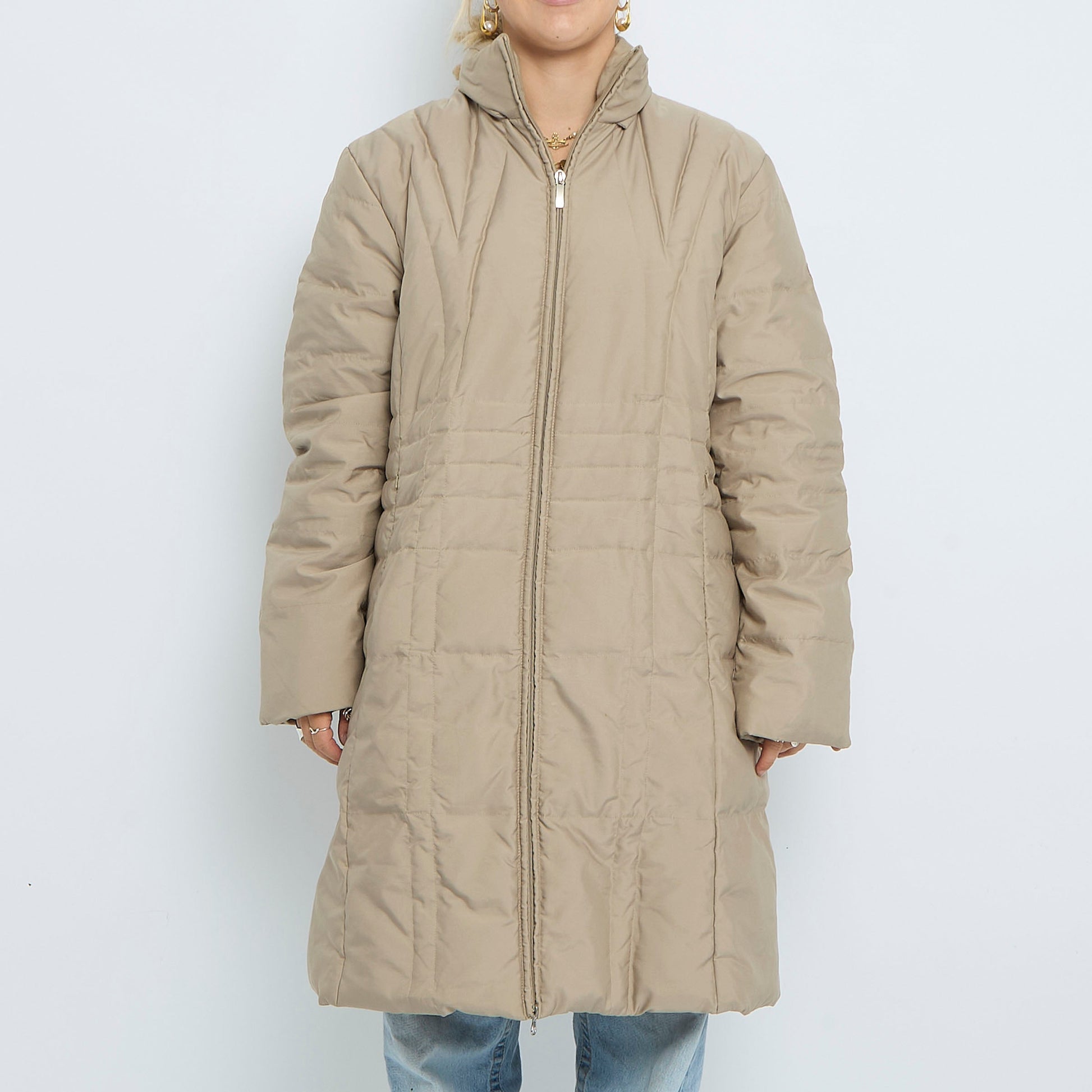 Zip Long Light Padded Trench Coat- UK 10