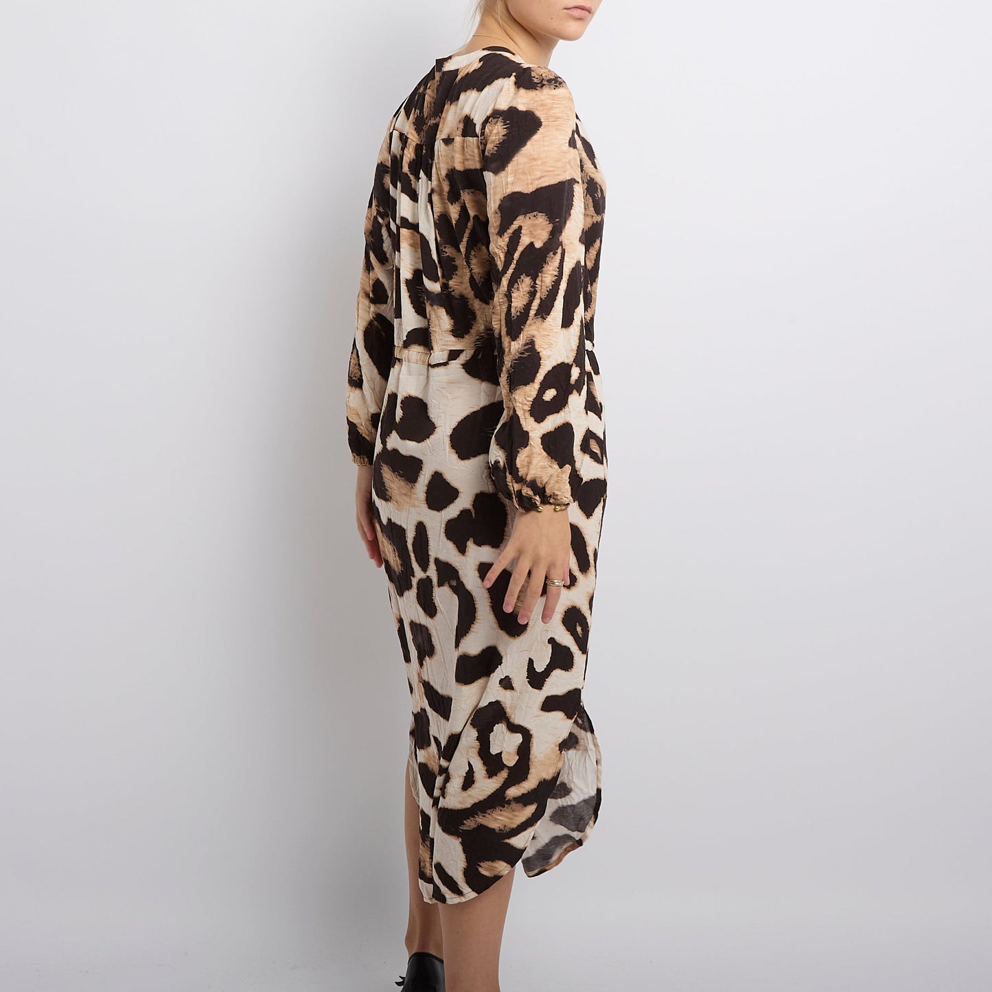 Leopard Print Tie Waist Maxi Dress- UK 10