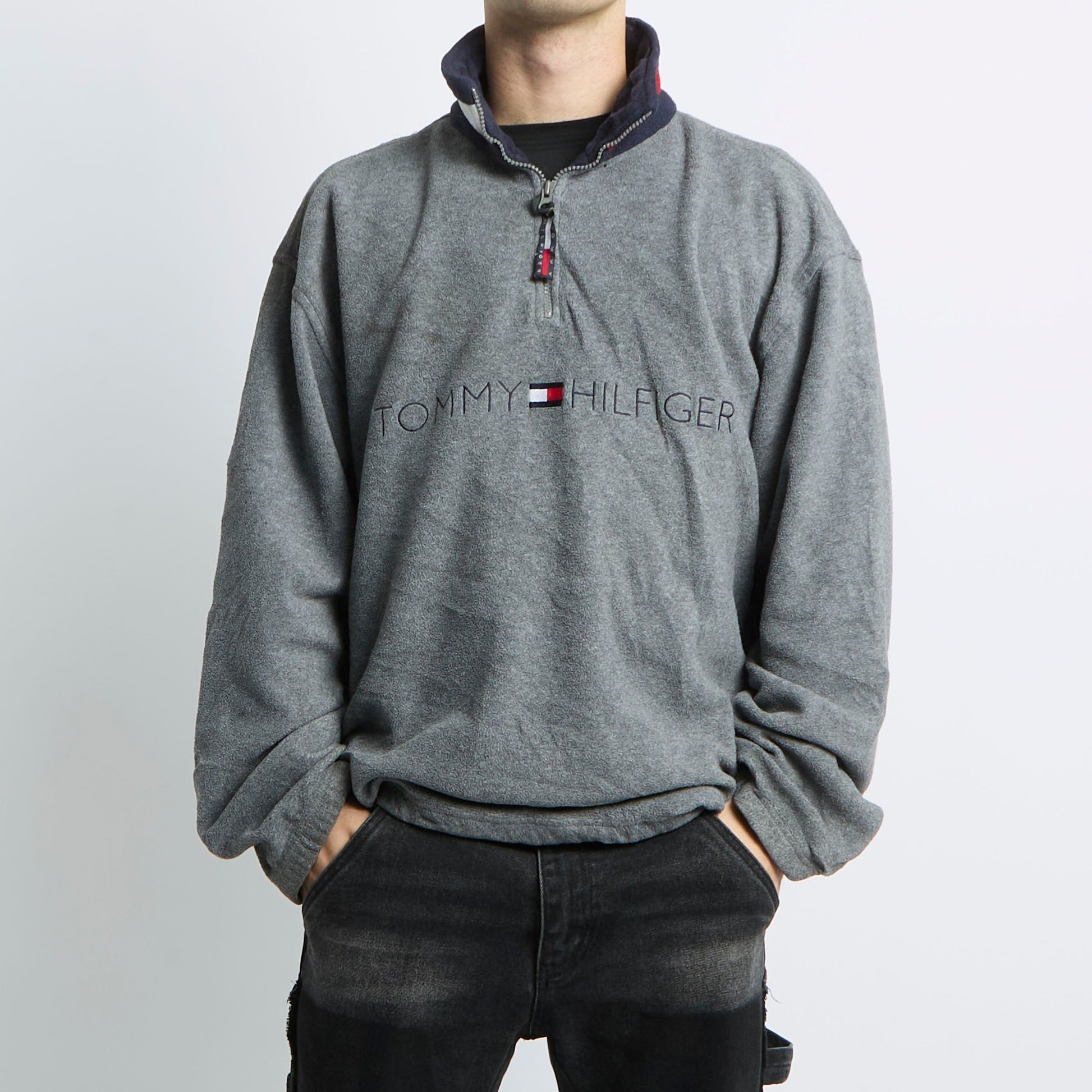 Tommy Hilfiger Spellout 1/4 Zip Fleece - L