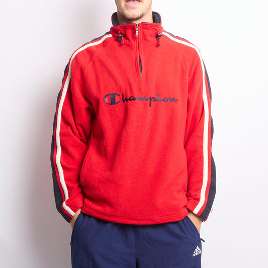 Champion Spellout 1/4 Zip Polar Fleece - M