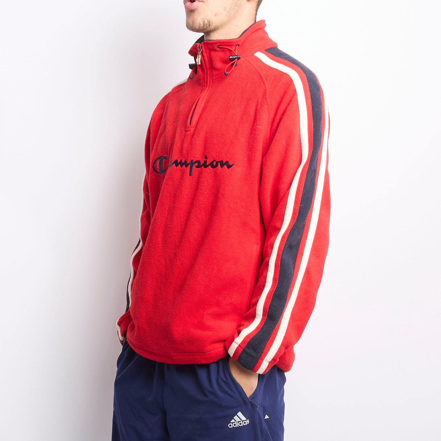 Champion Spellout 1/4 Zip Polar Fleece - M