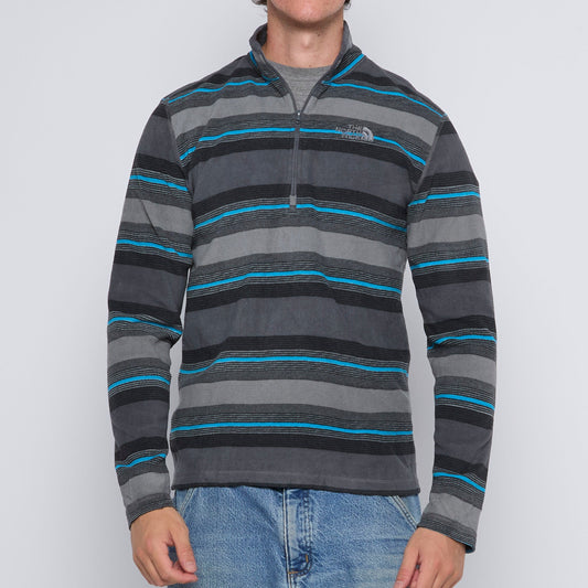 Mens North Face Stripey 1/4-Zip Polar Fleece - S