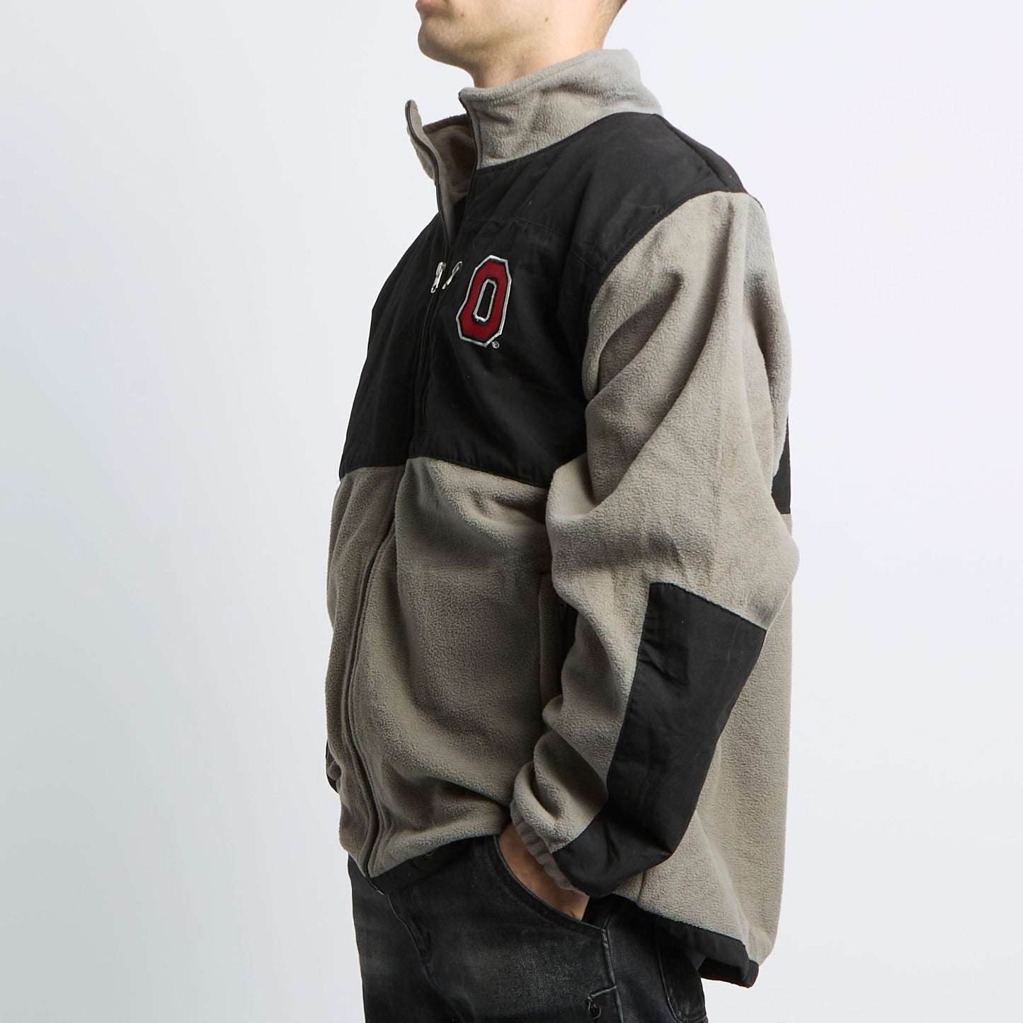 Embroided Zip Up Polar Fleece - XL