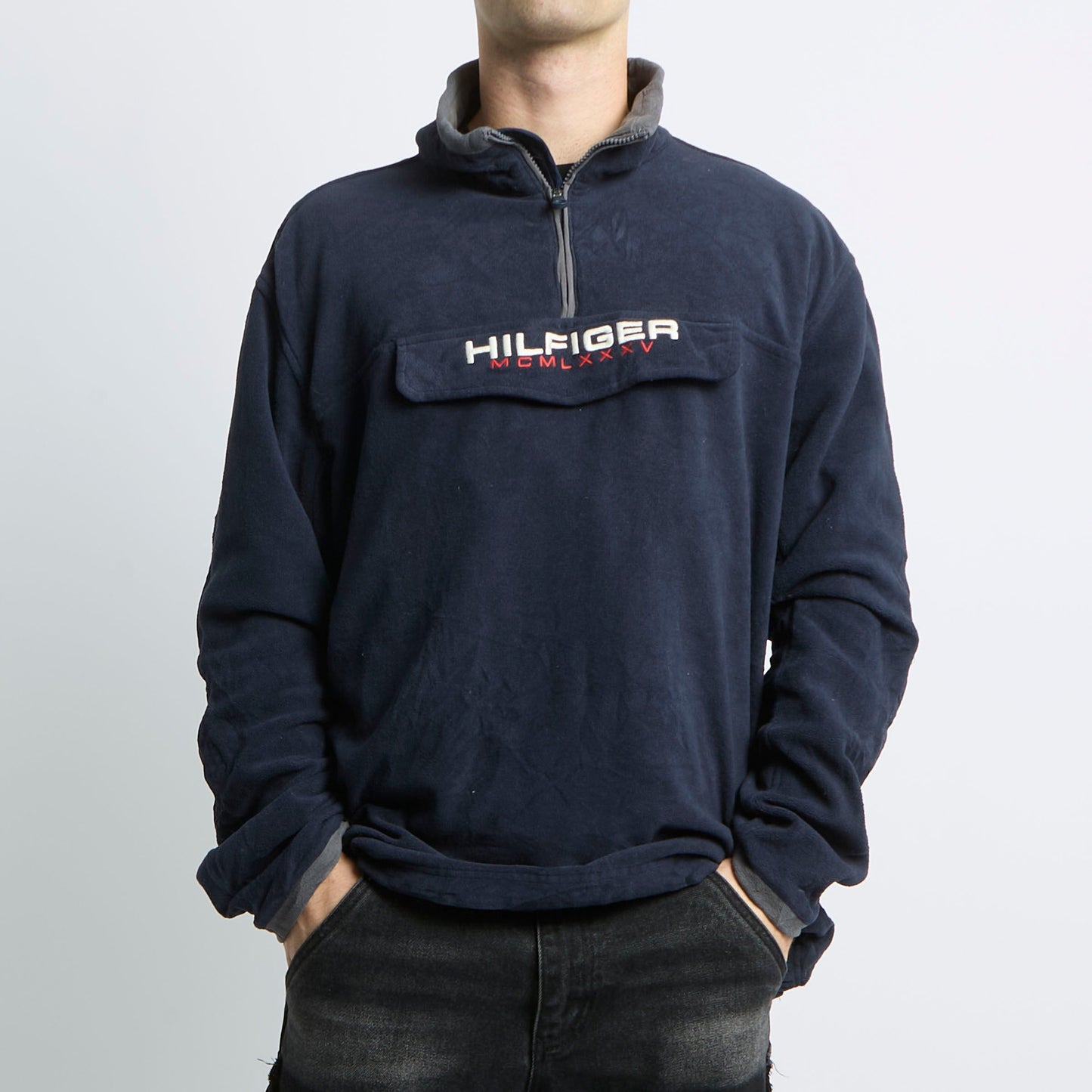 Tommy Hilfiger Spellout 1/4 Zip Fleece - XL