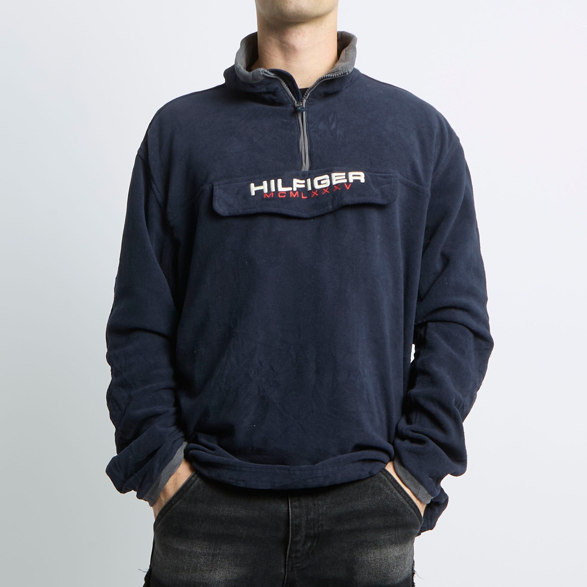 Tommy Hilfiger Spellout 1/4 Zip Fleece - XL