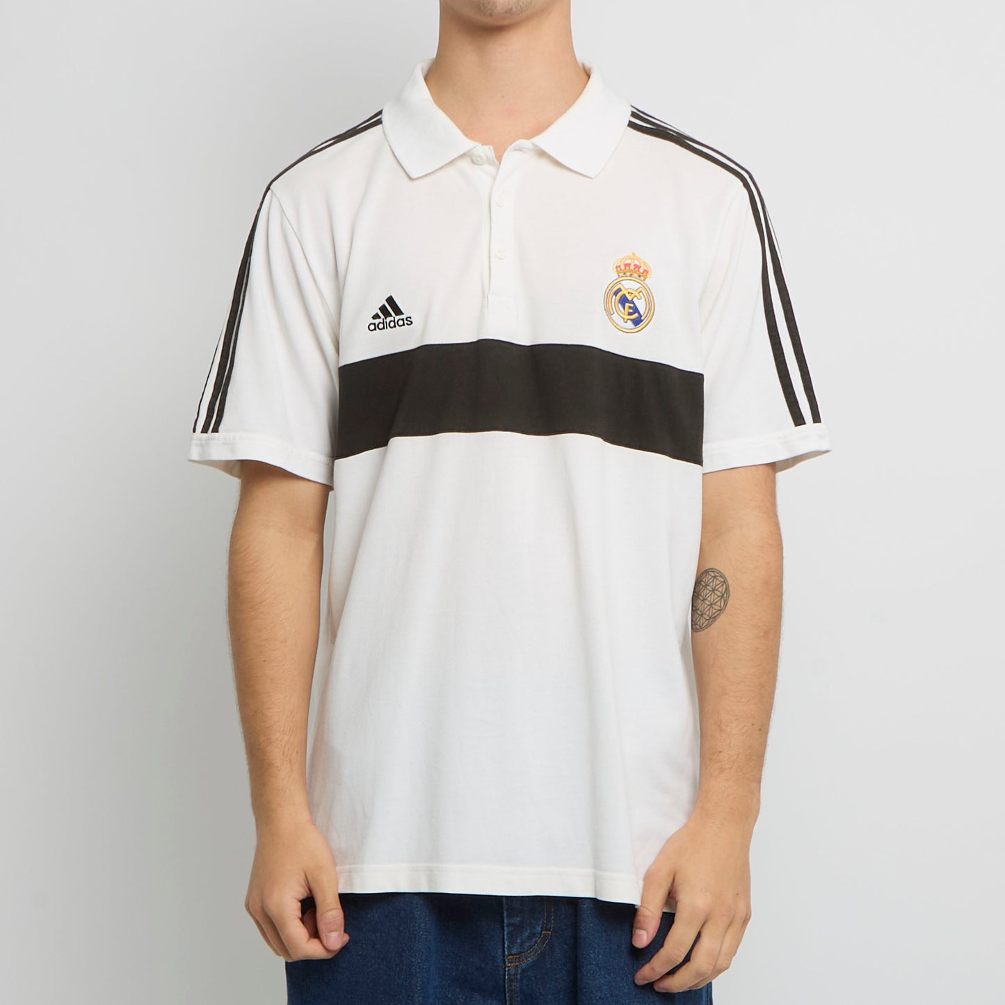 Adidas Real Madrid Logo Football Shirt - L