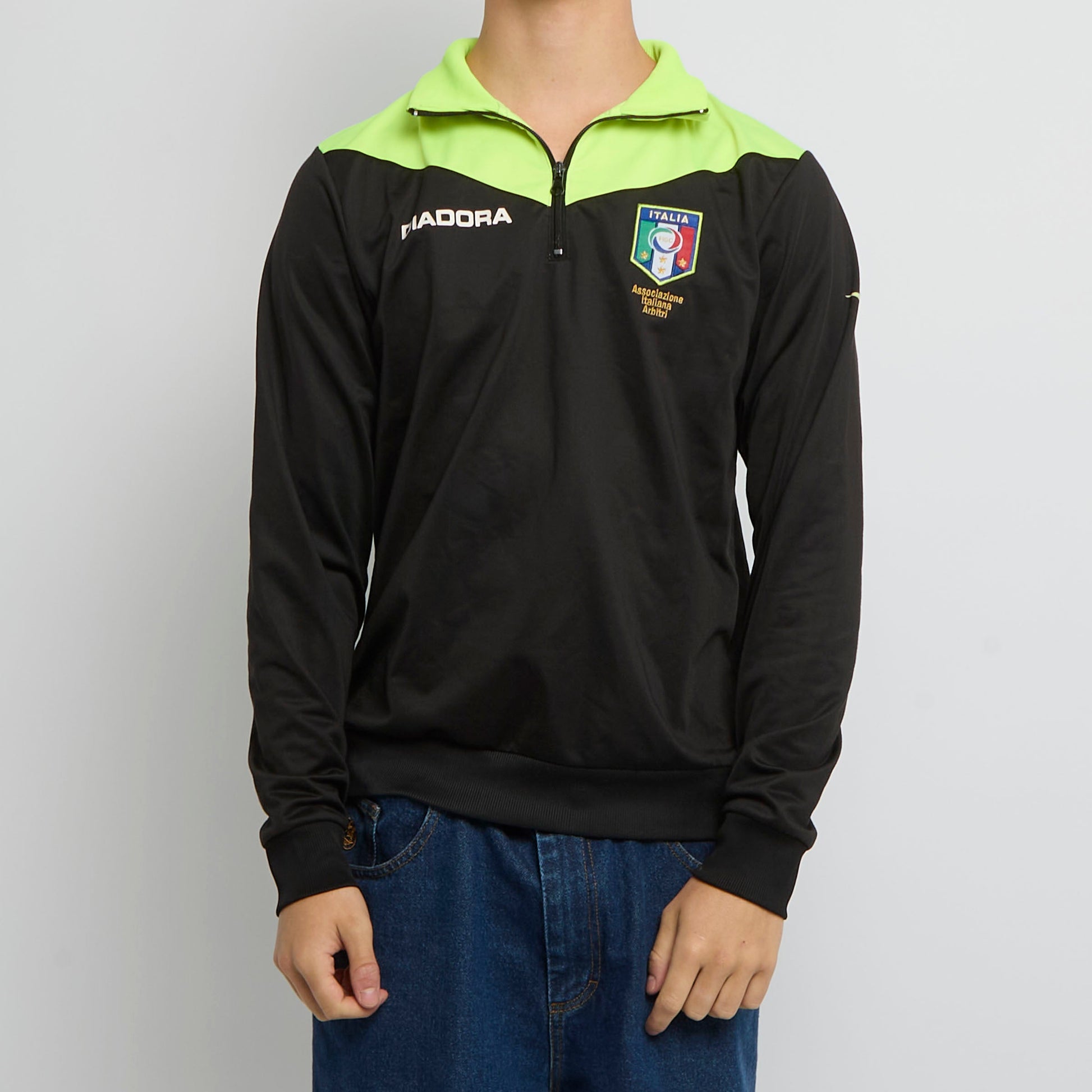 Diadora Italy Logo 1/4 Zip Football Top - S