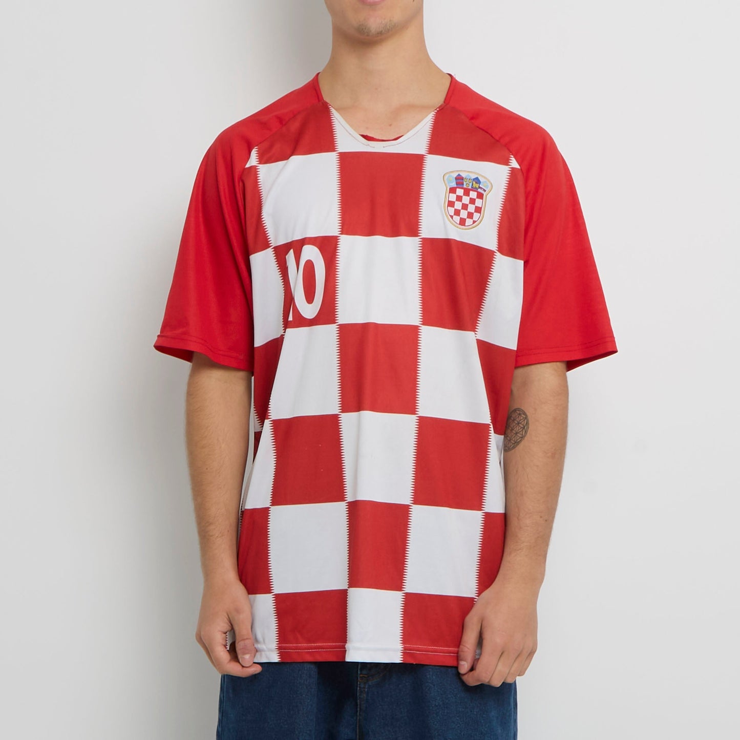 Croatia Logo Checked Football Shirt - XL