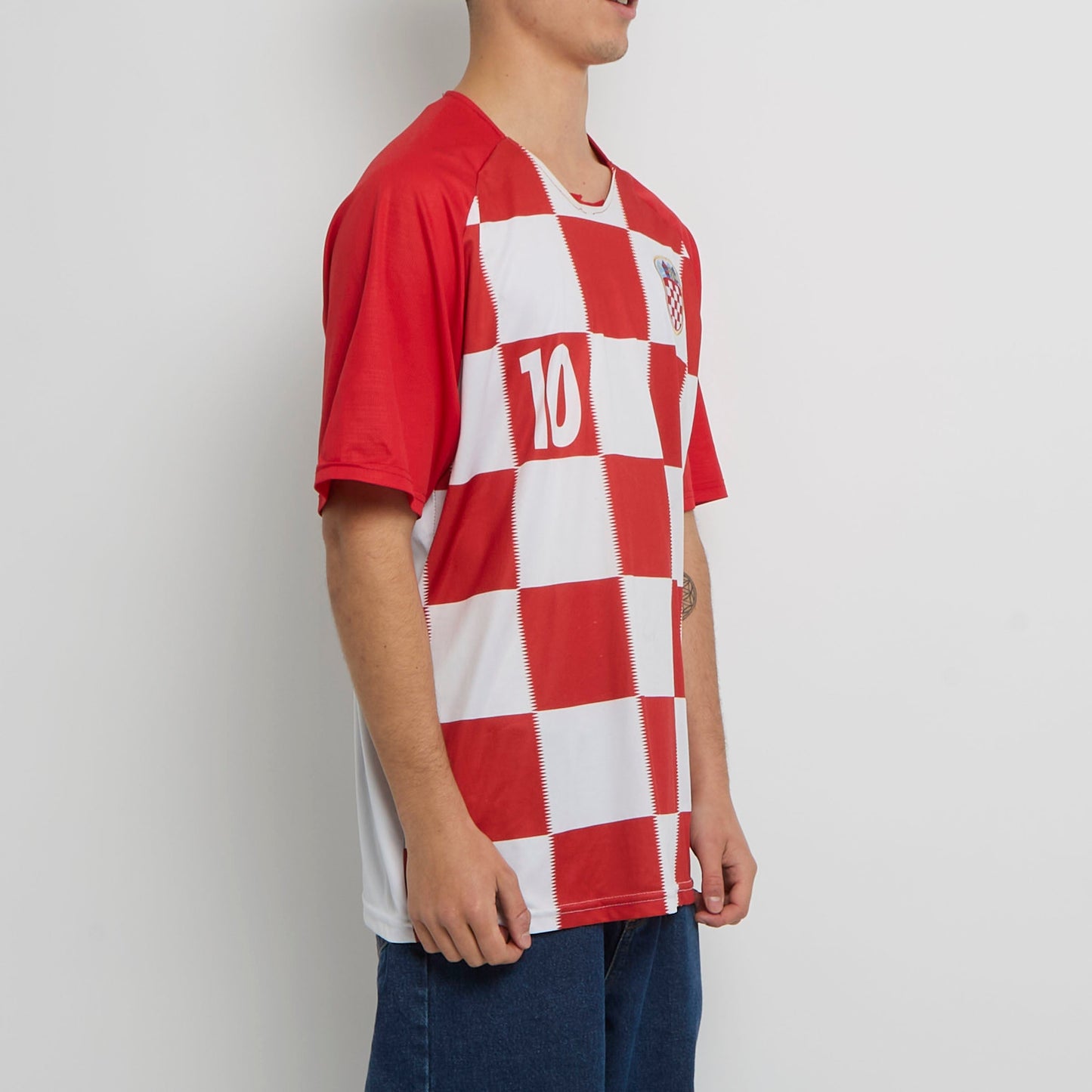 Croatia Logo Checked Football Shirt - XL