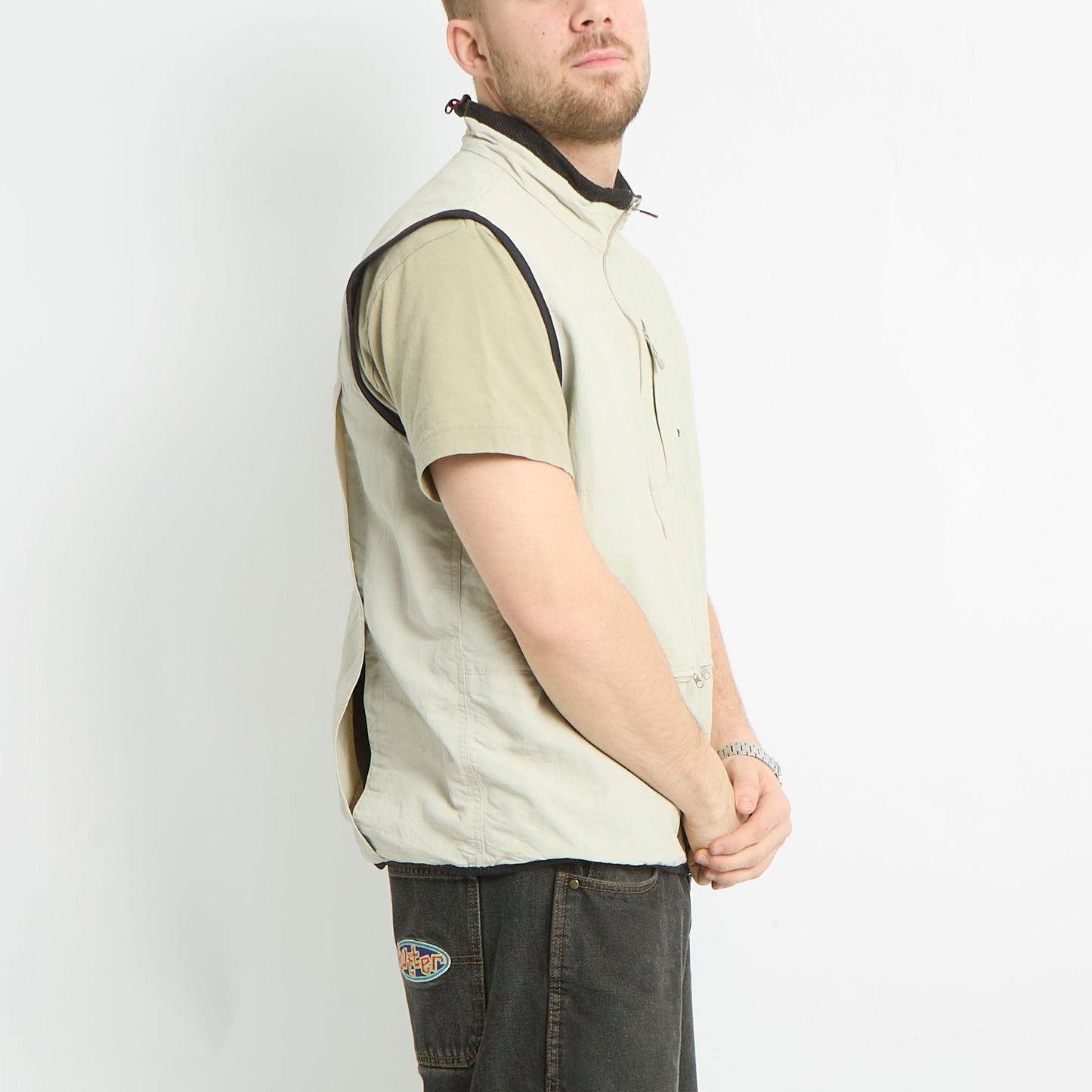 North Face Gilet With Contrast Piping - L