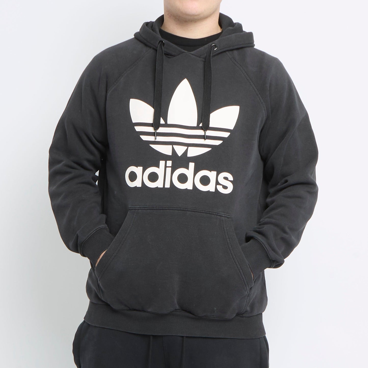 Adidas Logo Print Hoodie - L