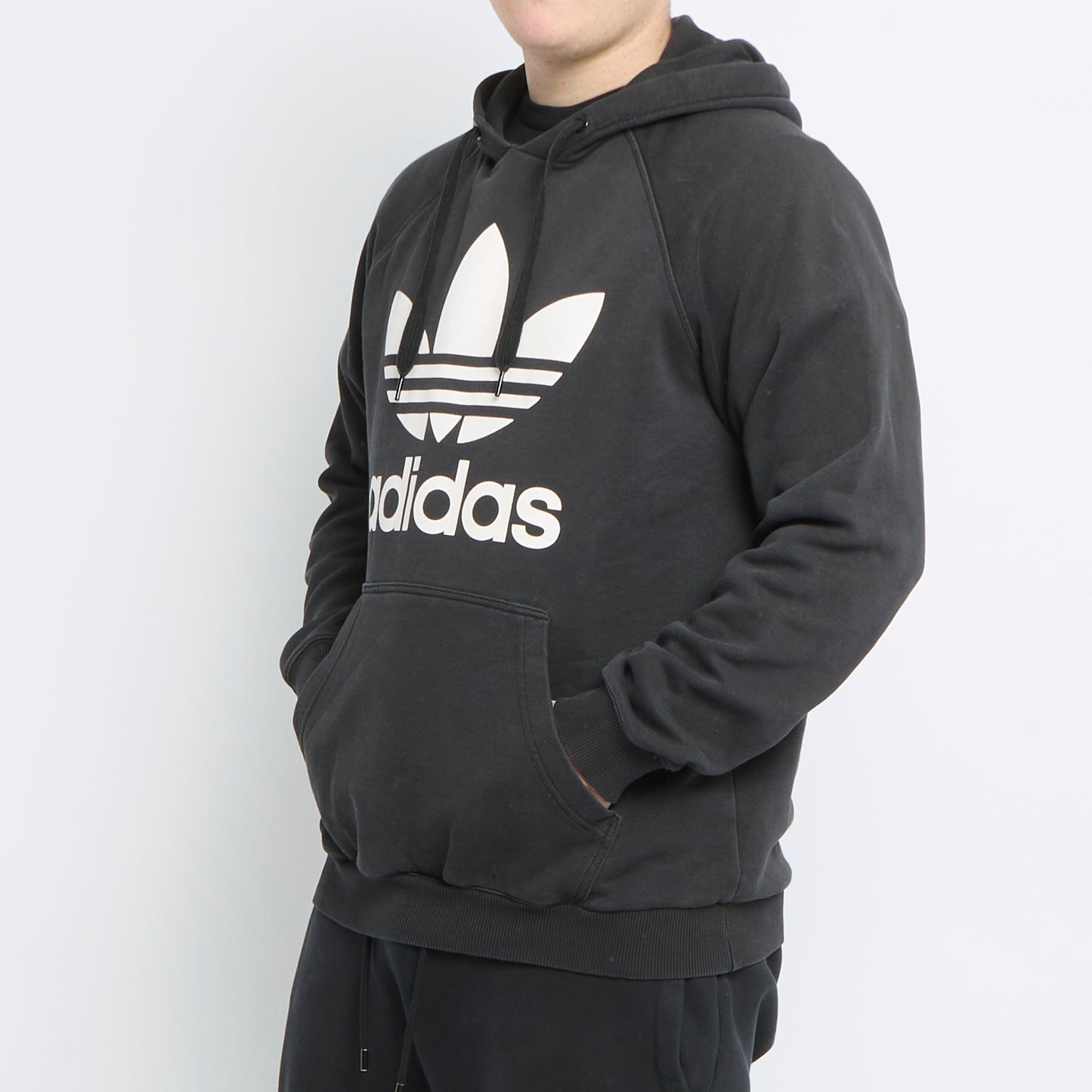 Adidas Logo Print Hoodie - L