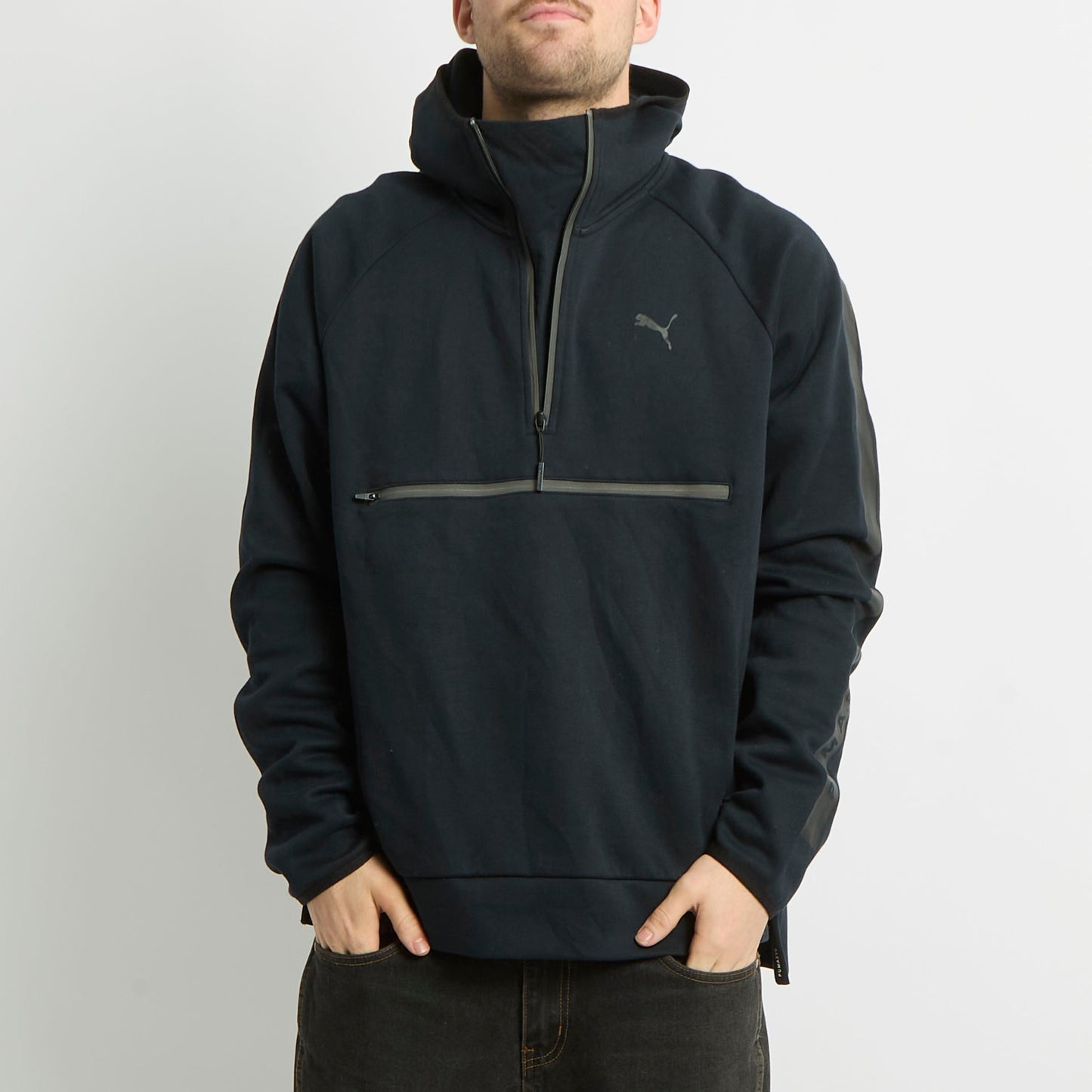 Puma Logo 1/4 Zip Hoodie - L