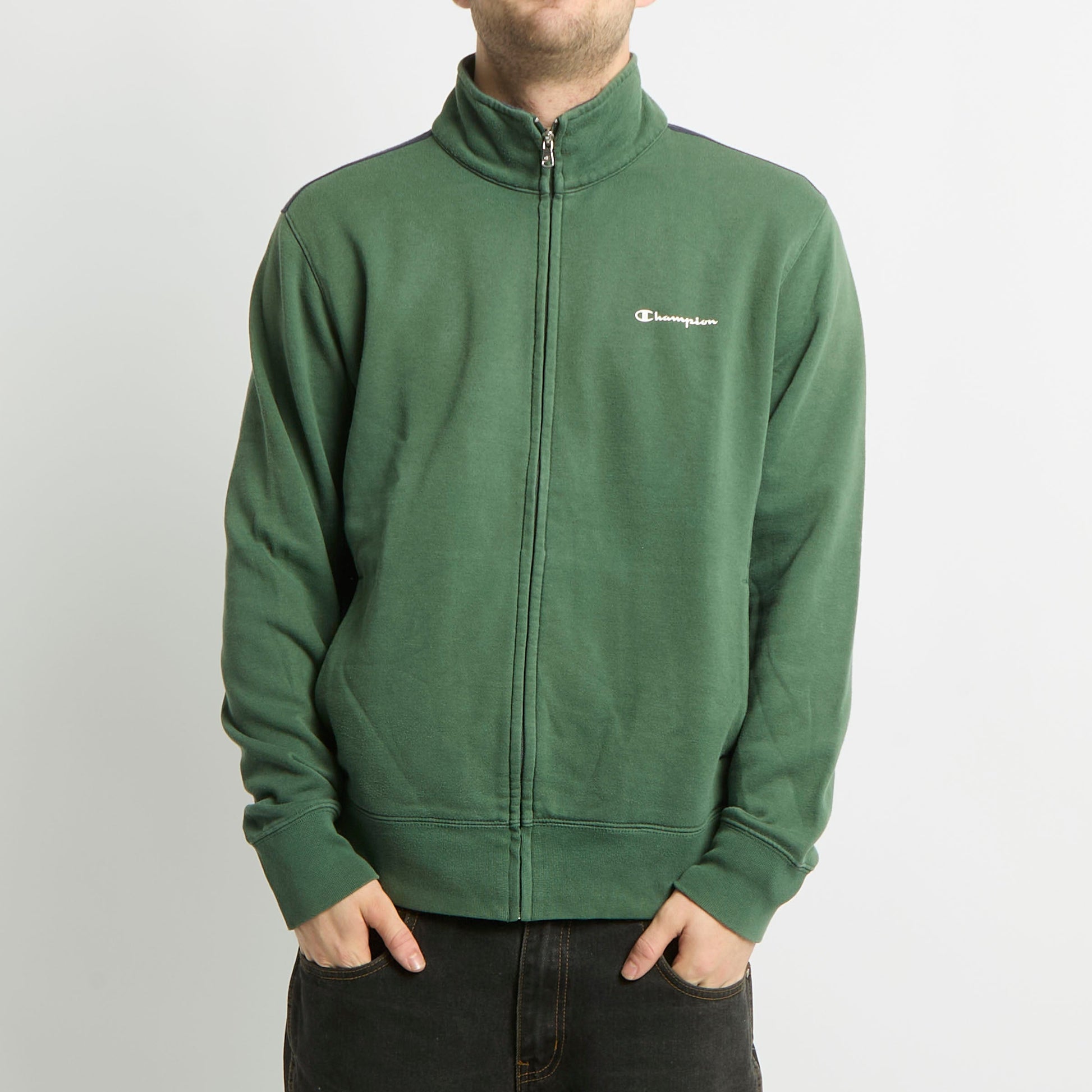 Champion Logo Zip Up Sweater - L