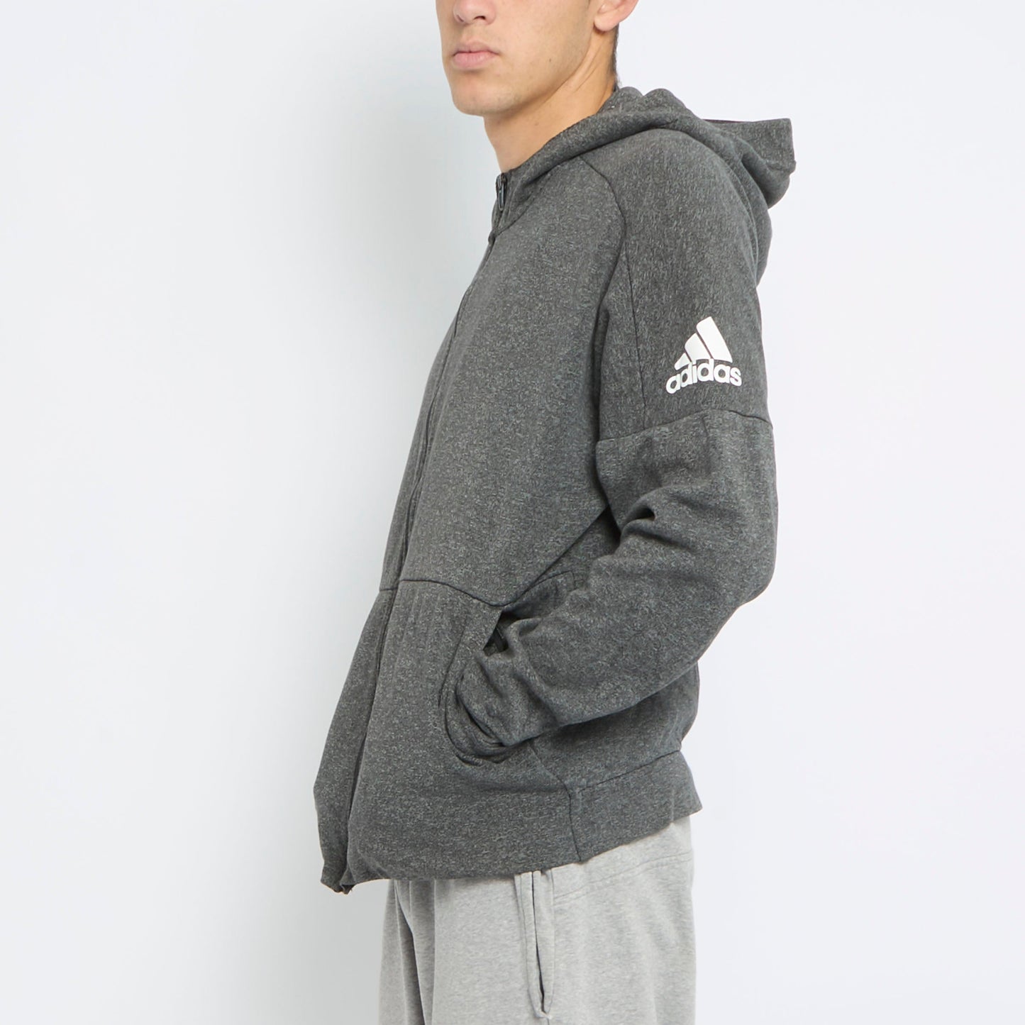 Adidas Logo Zip Up Hoodie - L