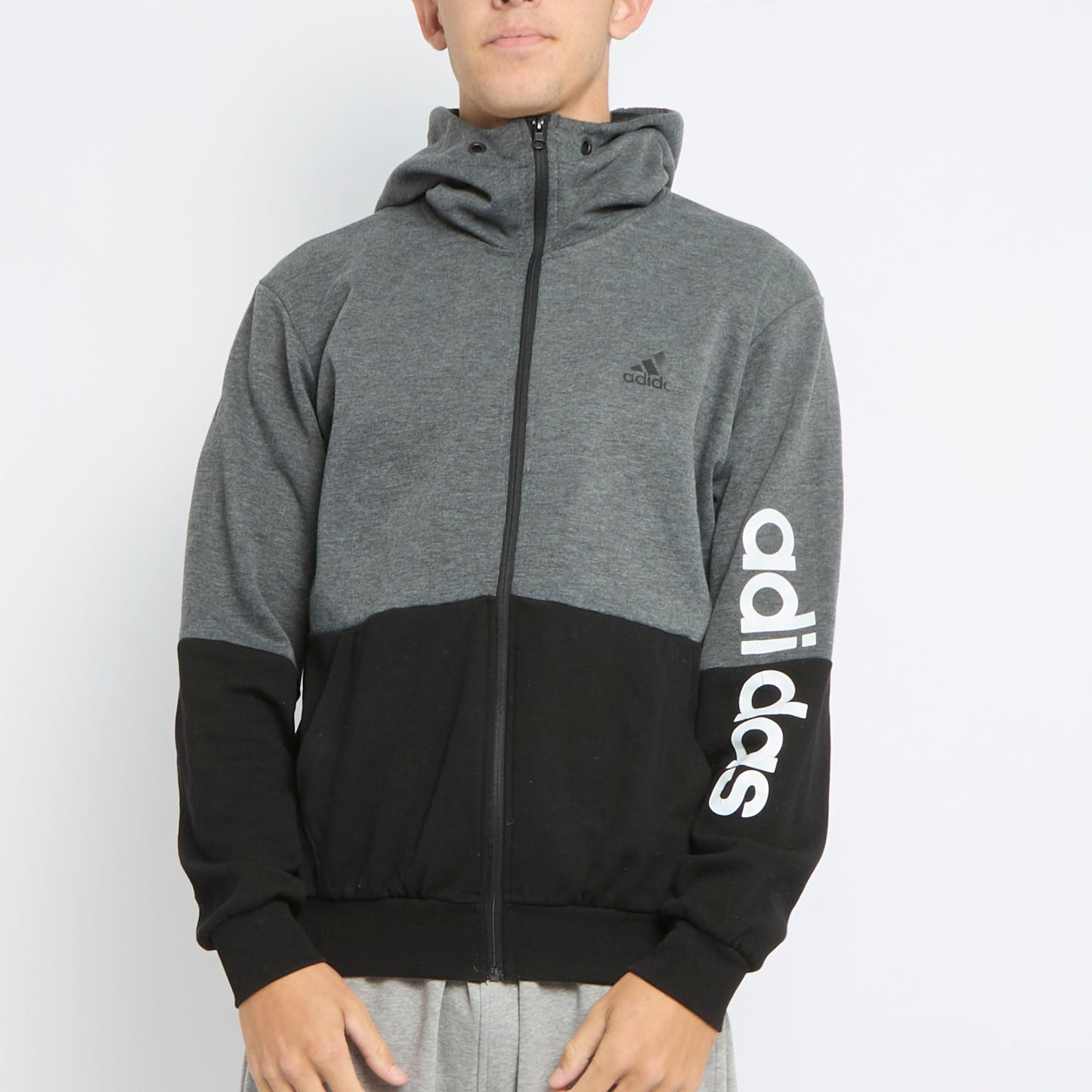 Adidas Logo Zip Up Hoodie - L