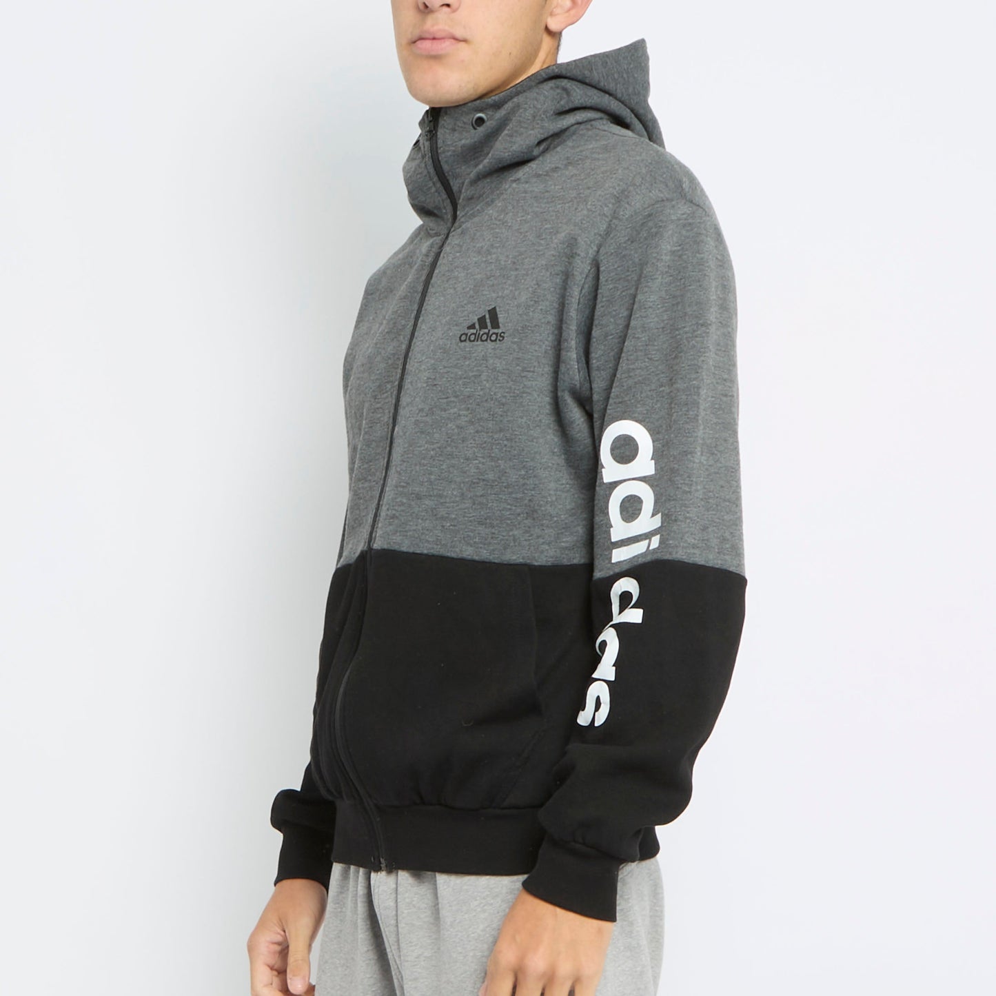 Adidas Logo Zip Up Hoodie - L