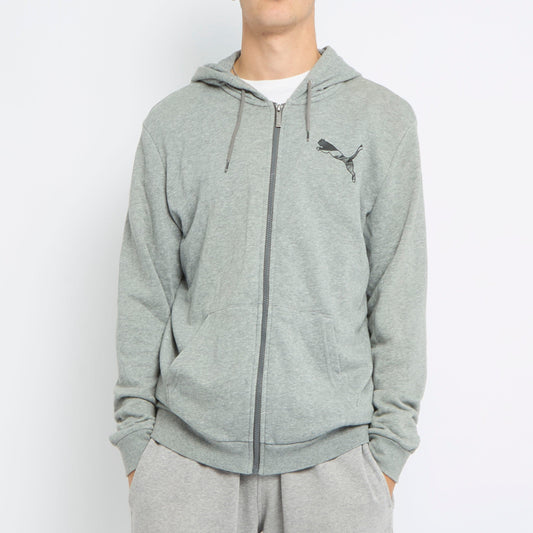 Puma Logo Zip Up Hoodie - L