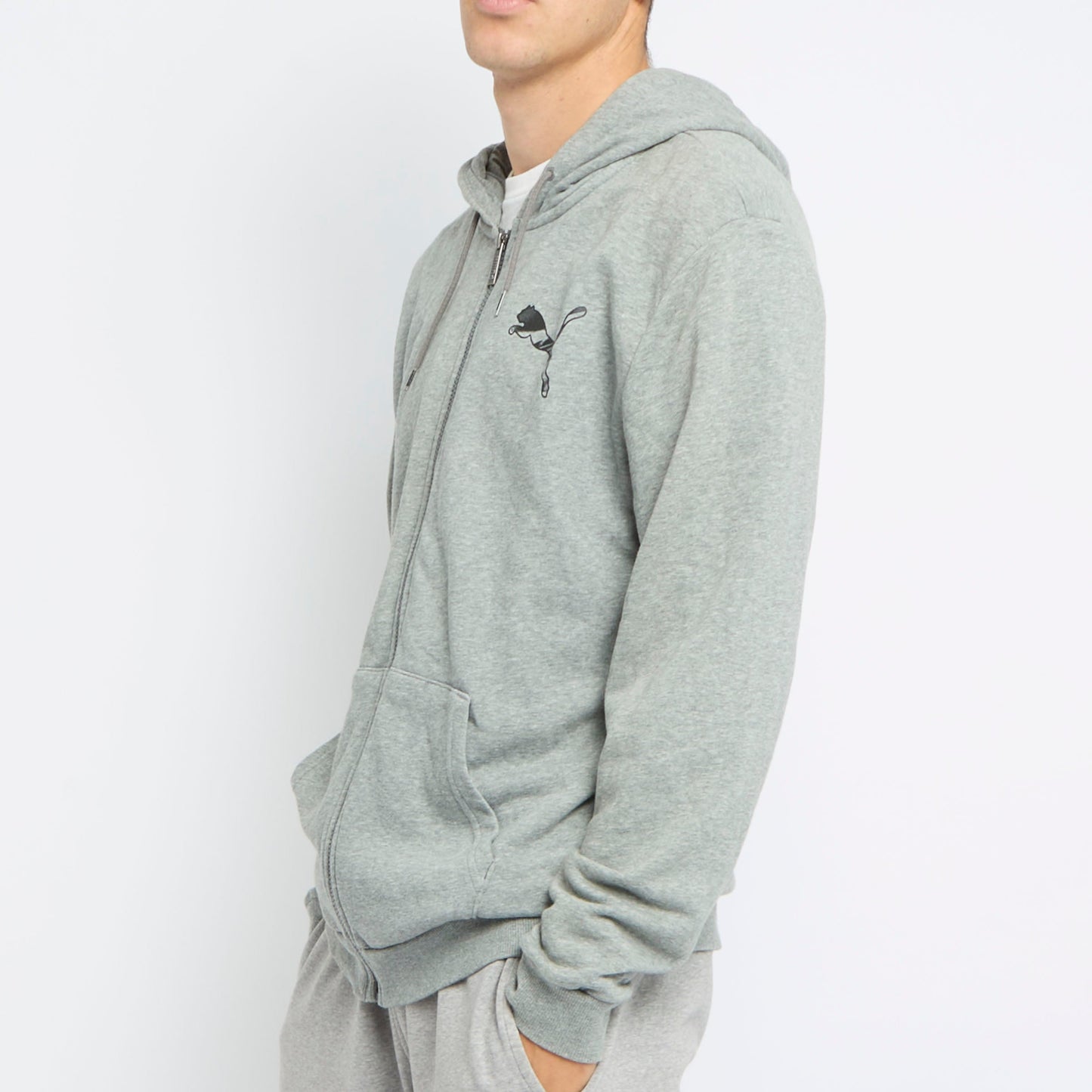 Puma Logo Zip Up Hoodie - L