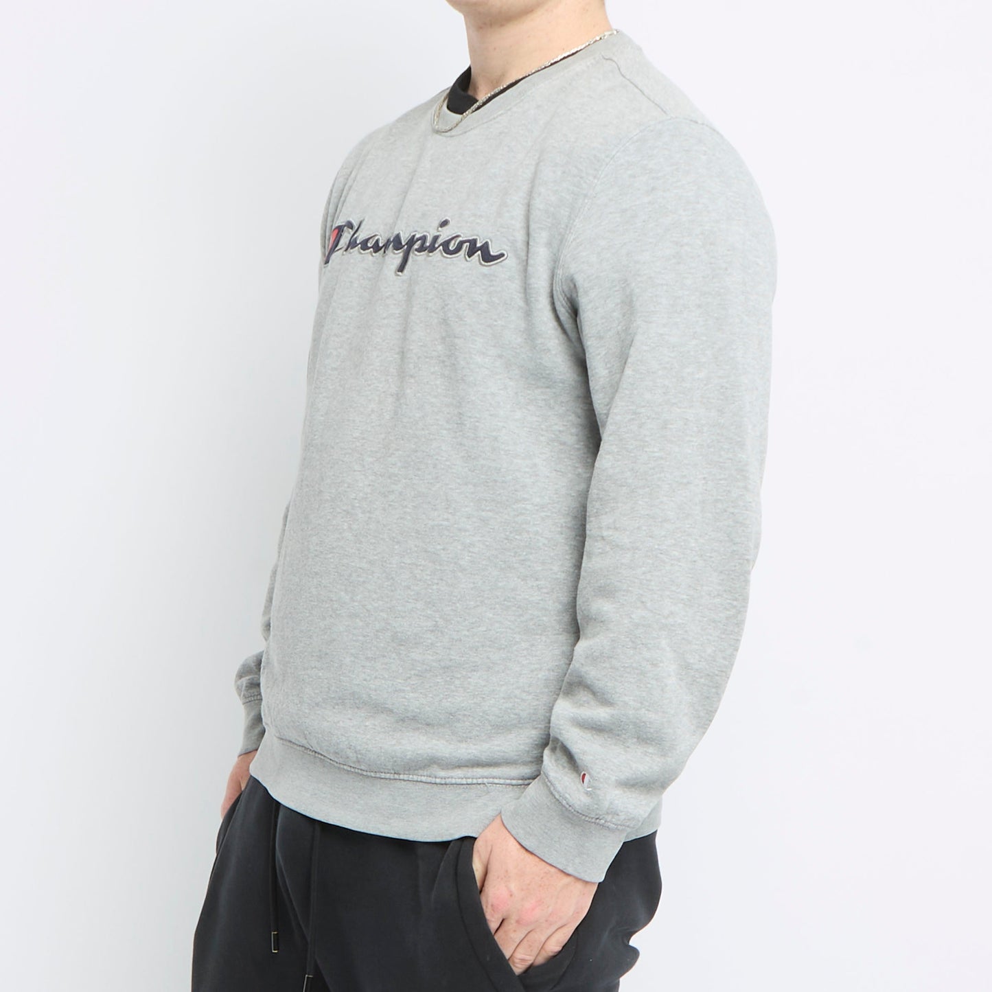 Champion Spellout Crewneck Sweater - L