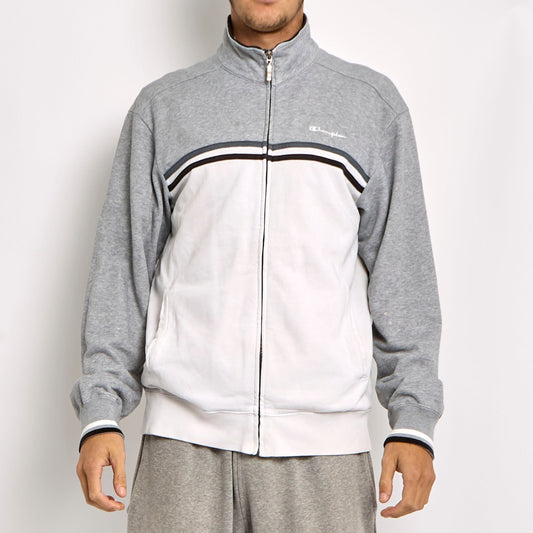 Champion Logo Zip Up Sweater - L