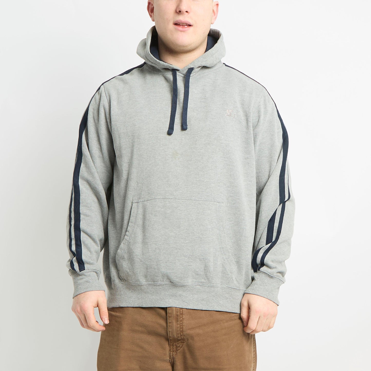 Starter Embroidered Logo Hoodie With Arm Stripes - L