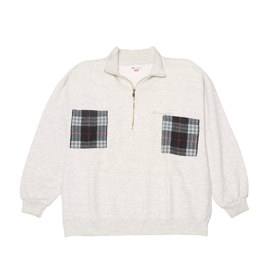 Champion Pocket Detail Quarter Zip Sweater - L