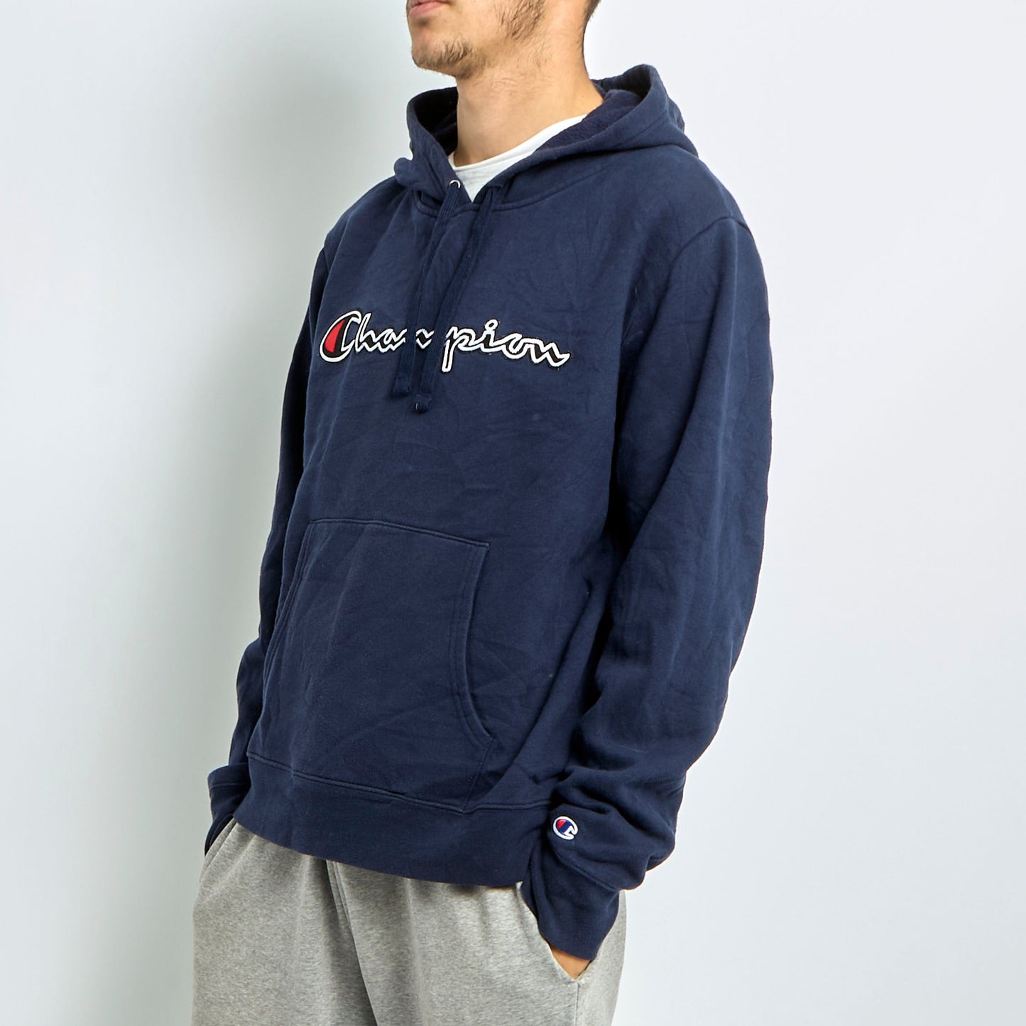 Champion Spellout Hoodie - L