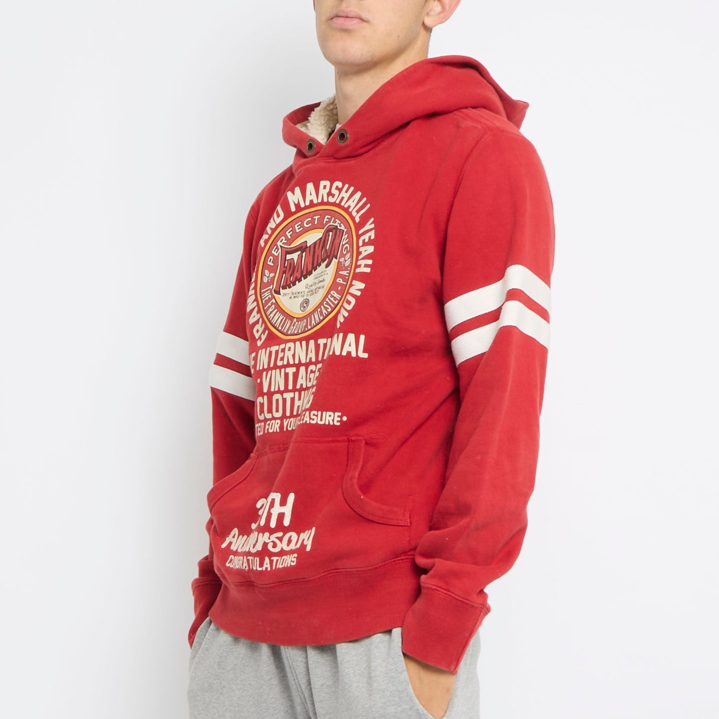 Graphic Print Hoodie - L