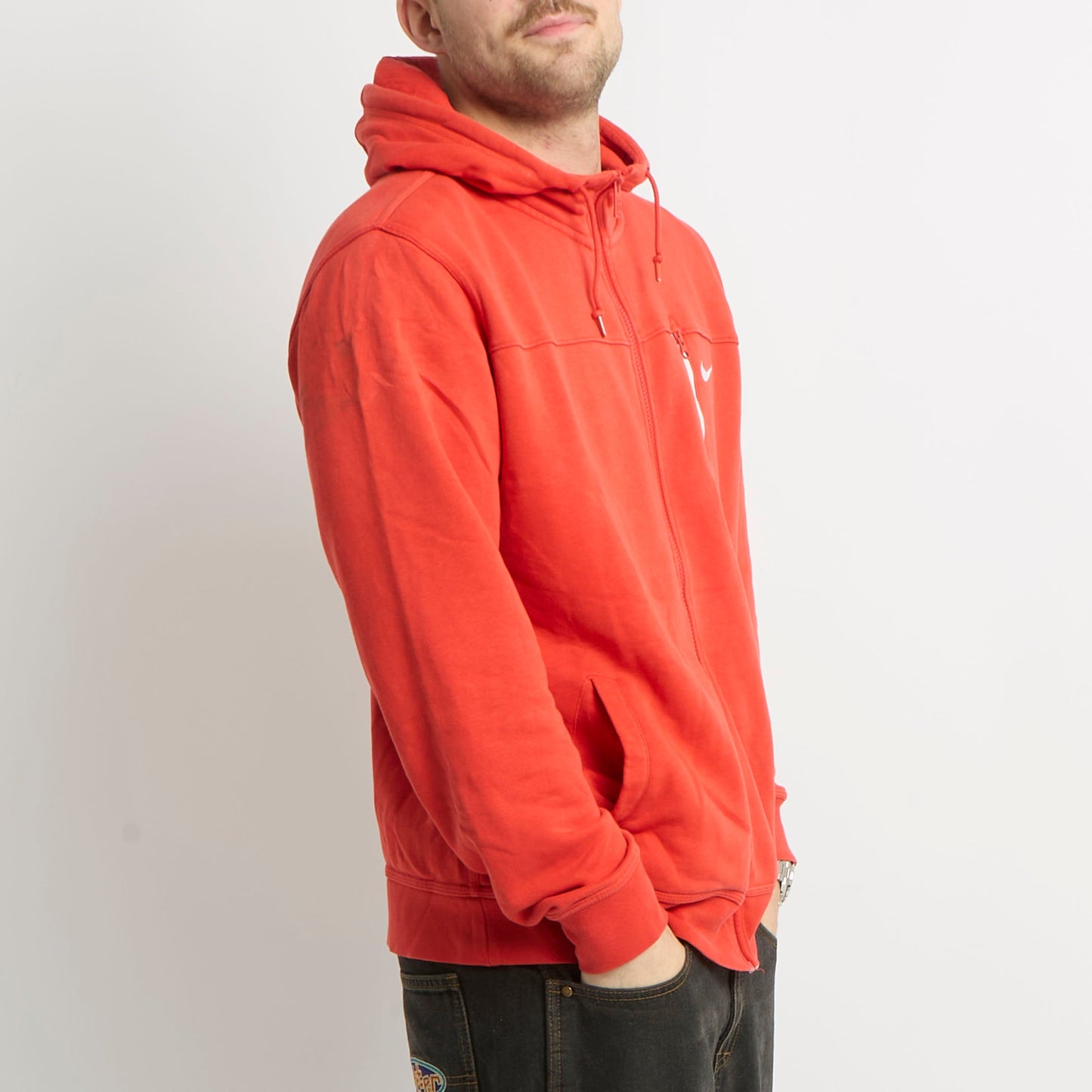 Nike Logo Zip Up Hoodie - L