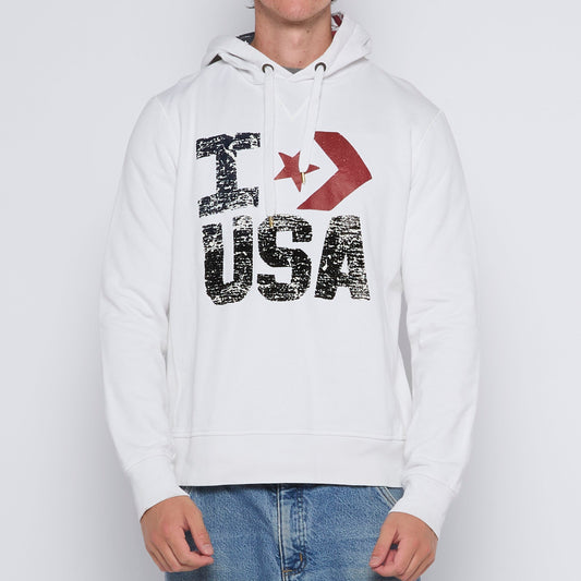 Converse Logo Print Hoodie - L