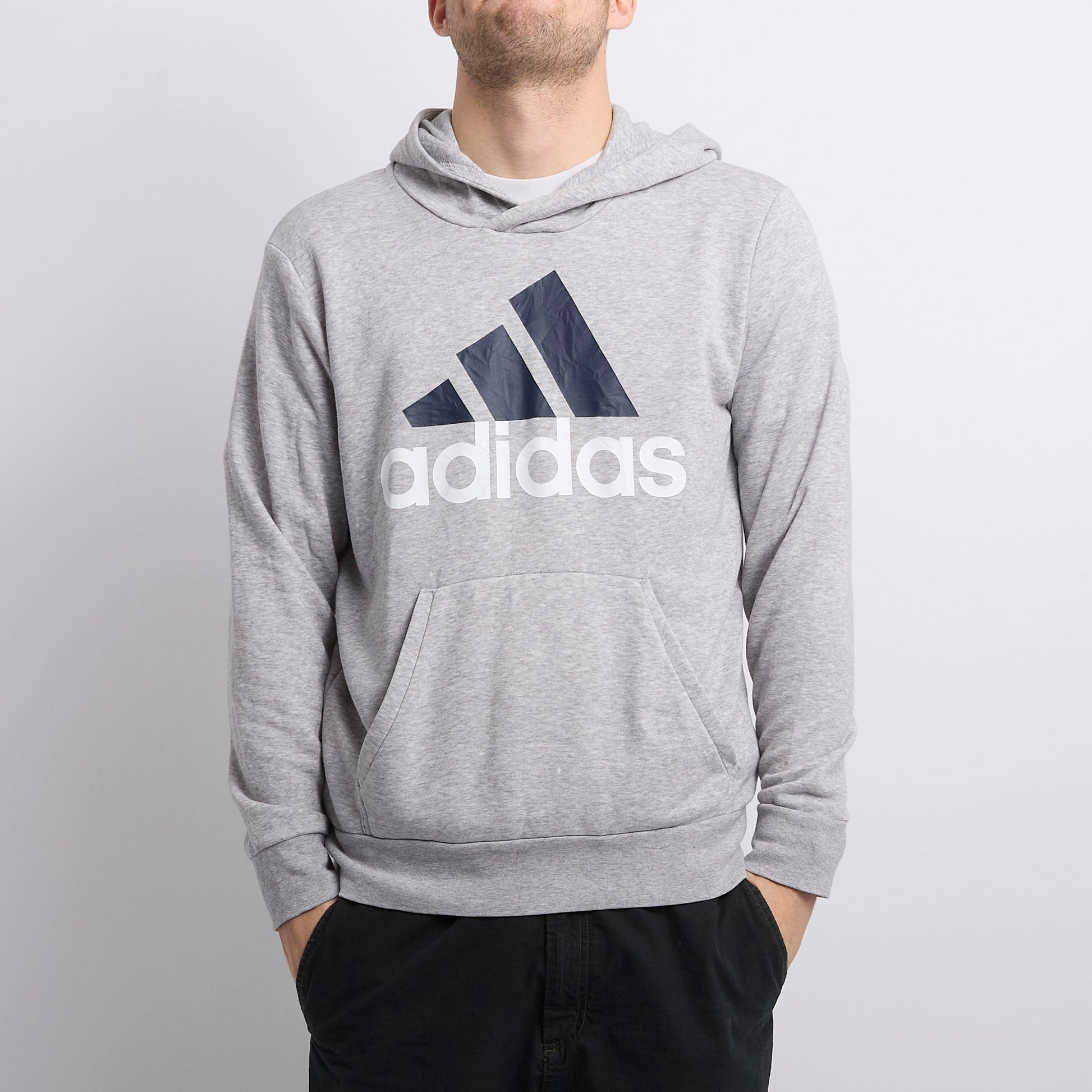 Adidas Logo Print Hoodie - M