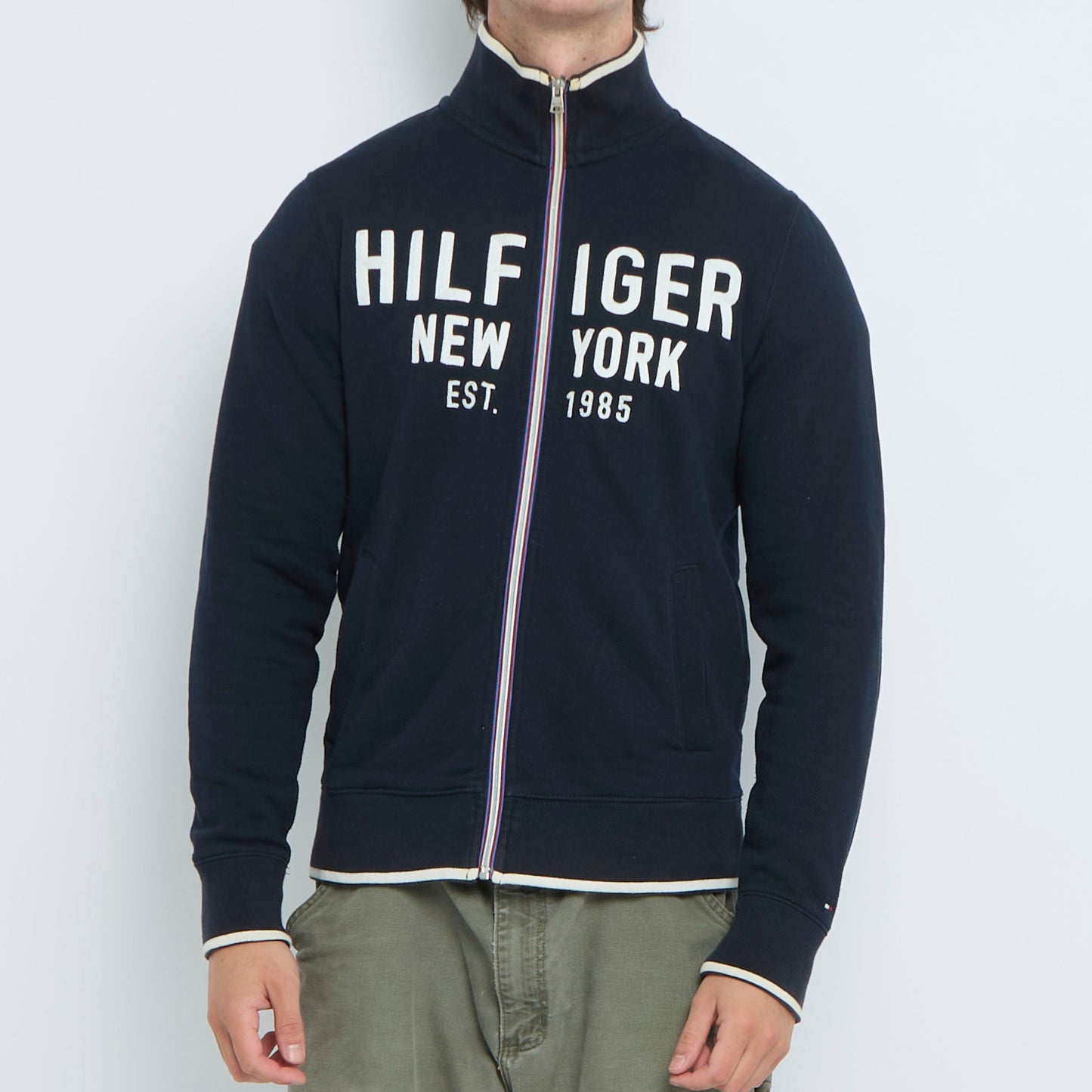 Tommy Hilfiger Zipped Spellout Sweater - M