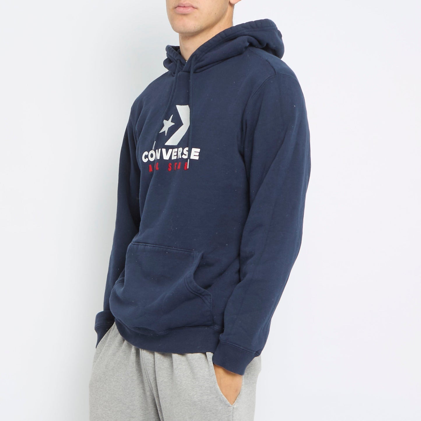 Converse Logo Print Hoodie - M