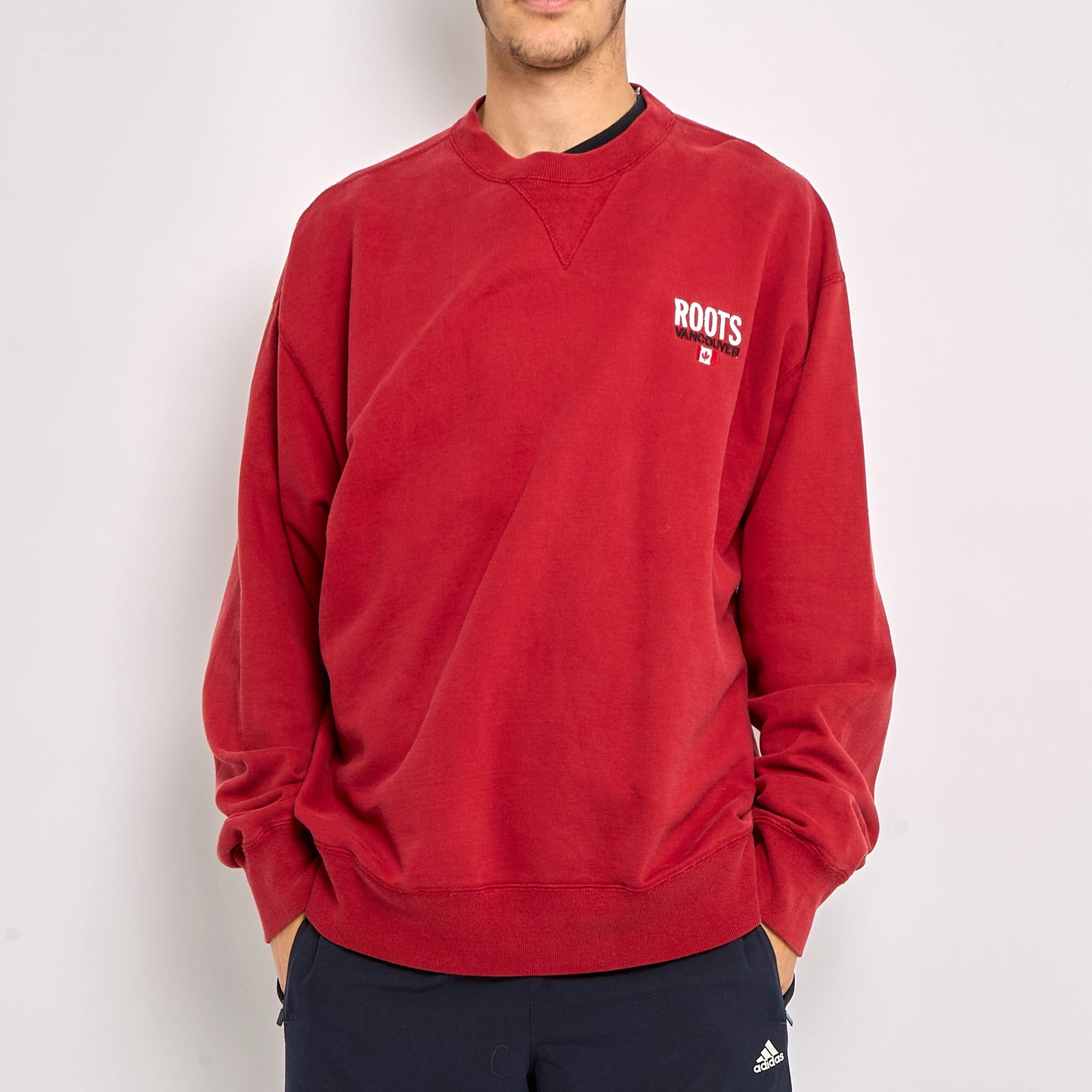 Roots Embroided Crewneck Sweater - XL