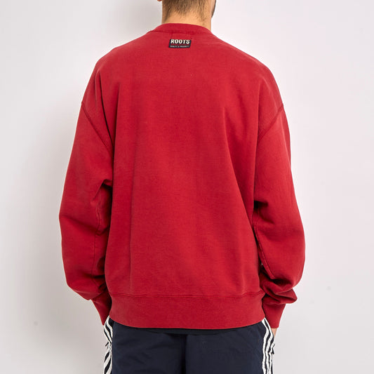 Roots Embroided Crewneck Sweater - XL