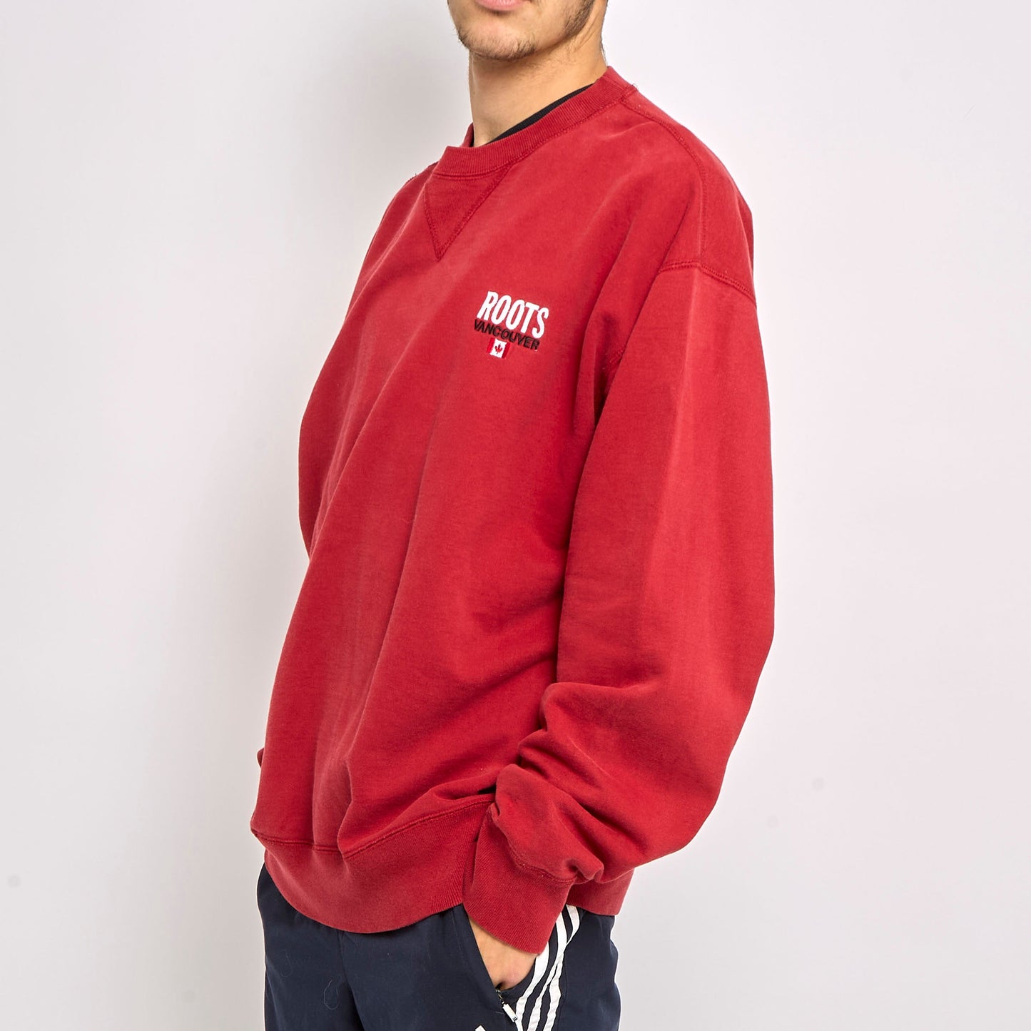 Roots Embroided Crewneck Sweater - XL