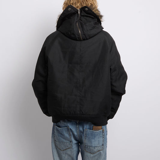 Woolrich Fur Hooded Bomber Jacket - L