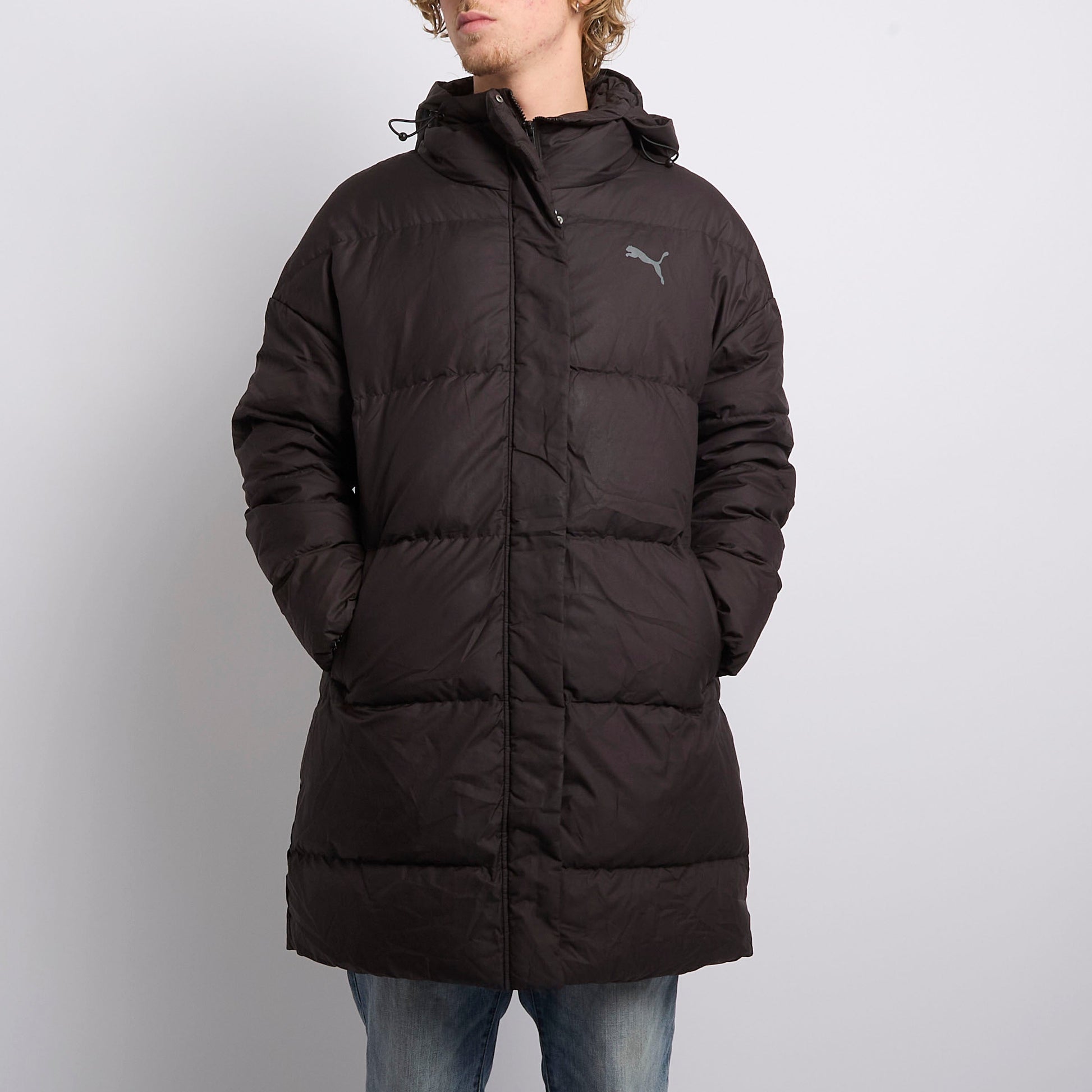 Puma Hooded Long Puffer Jacket - L