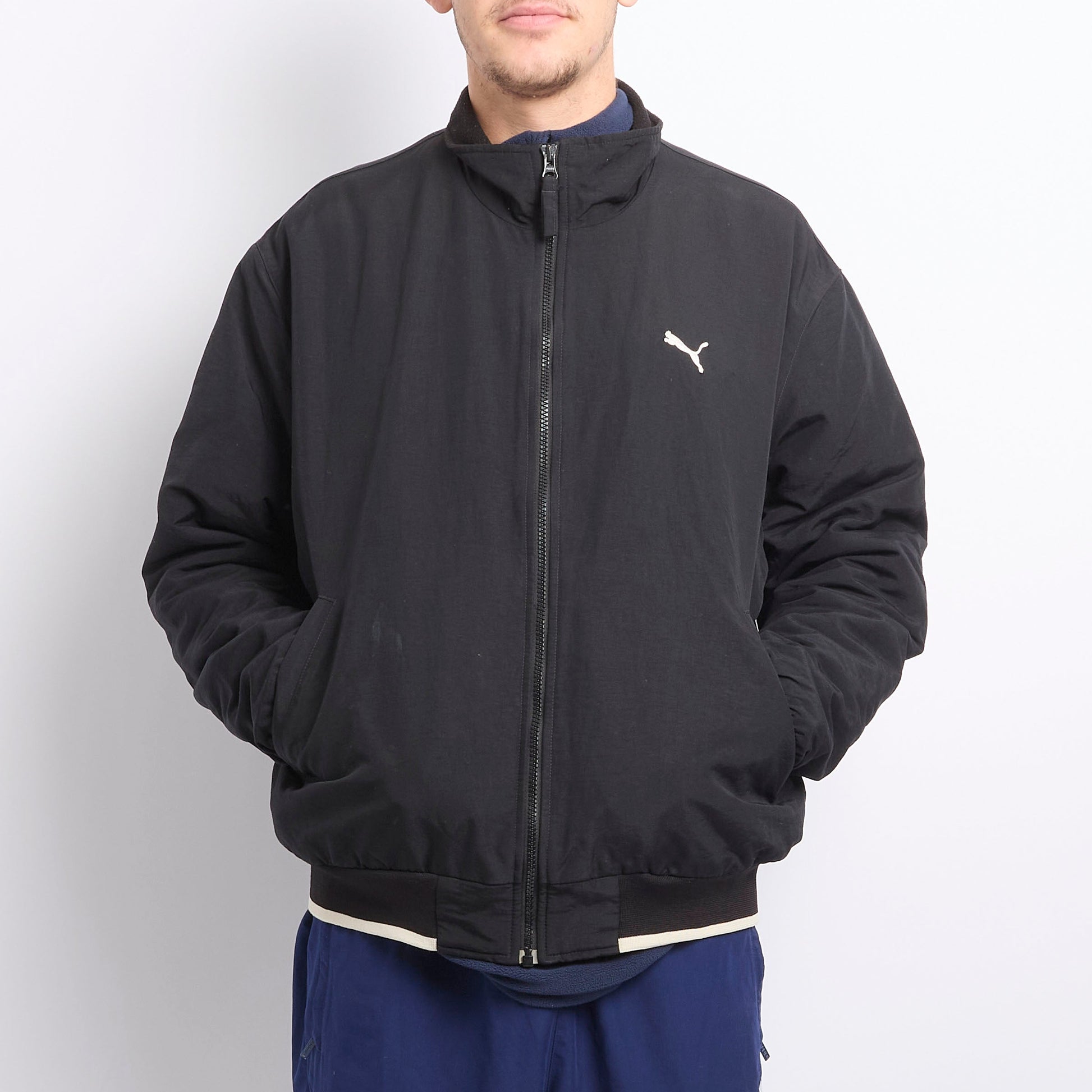 Puma Logo Zip Up Bomber Jacket - L