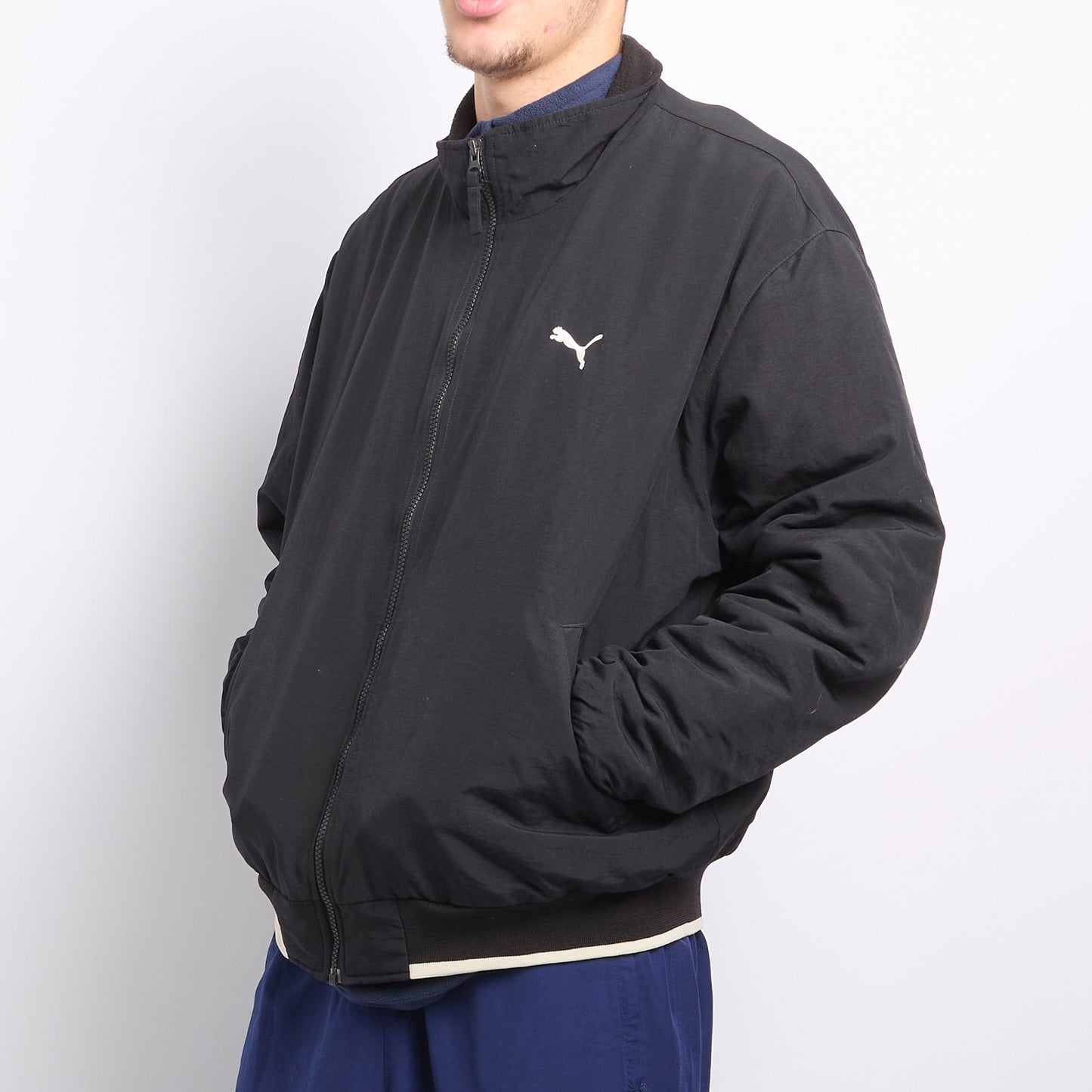 Puma Logo Zip Up Bomber Jacket - L