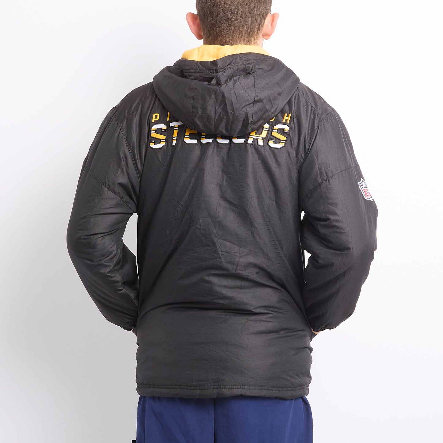 Steelers Logo Hooded Padded Jacket - L