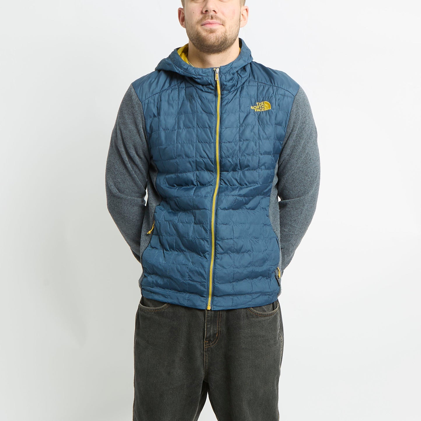 North Face Square Puffer With Knitted Arms - L