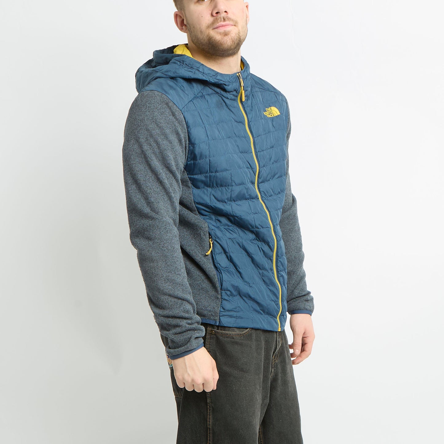 North Face Square Puffer With Knitted Arms - L