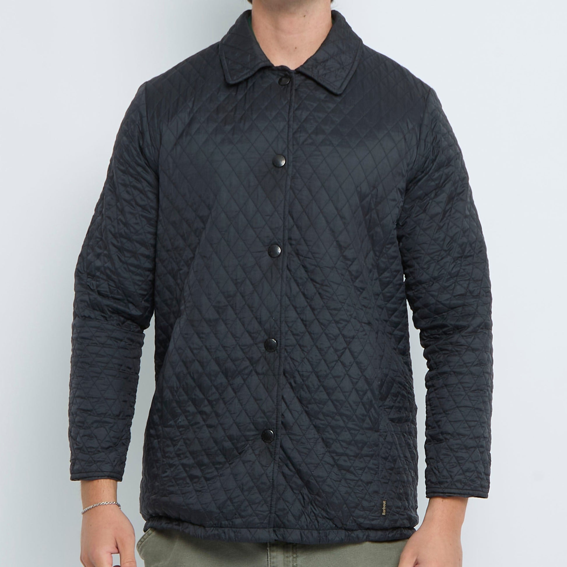 Barbour Diamond Stitch Popper Detail Jacket - M