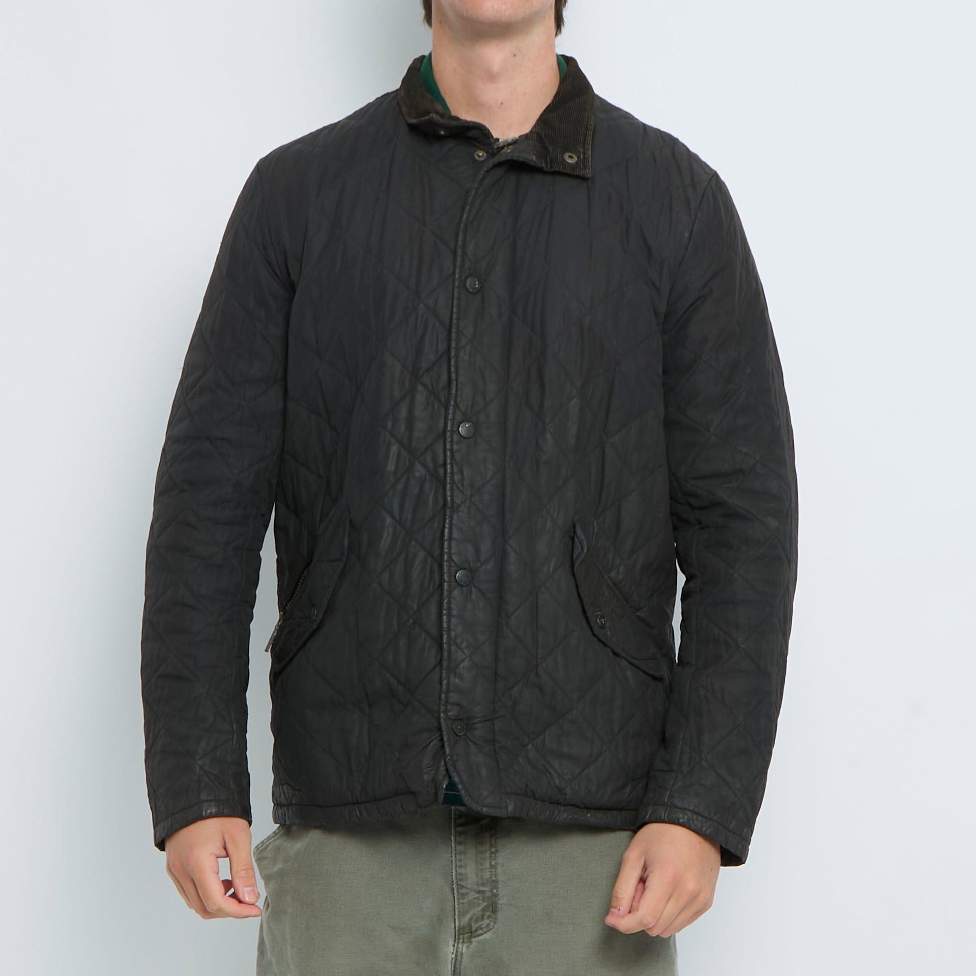 Barbour Diamond Stitch Popper Detail Jacket - M