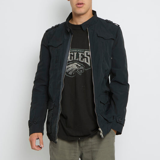 Pocket Detail Zip Up Jacket - M