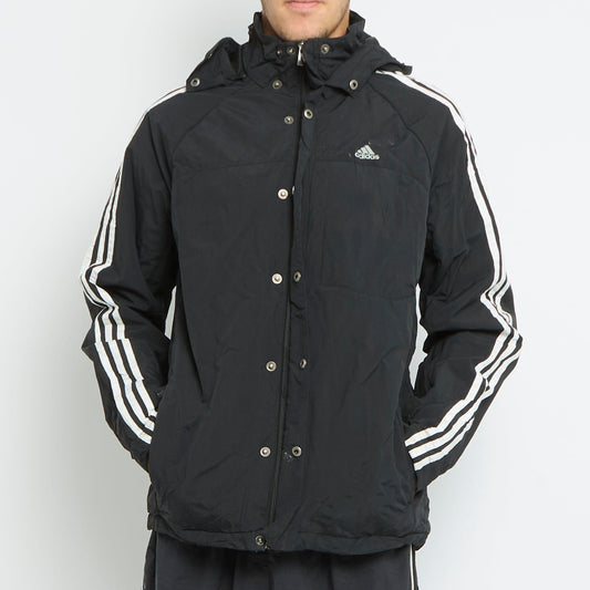 Adidas Logo Hooded Windbreaker Jacket - M