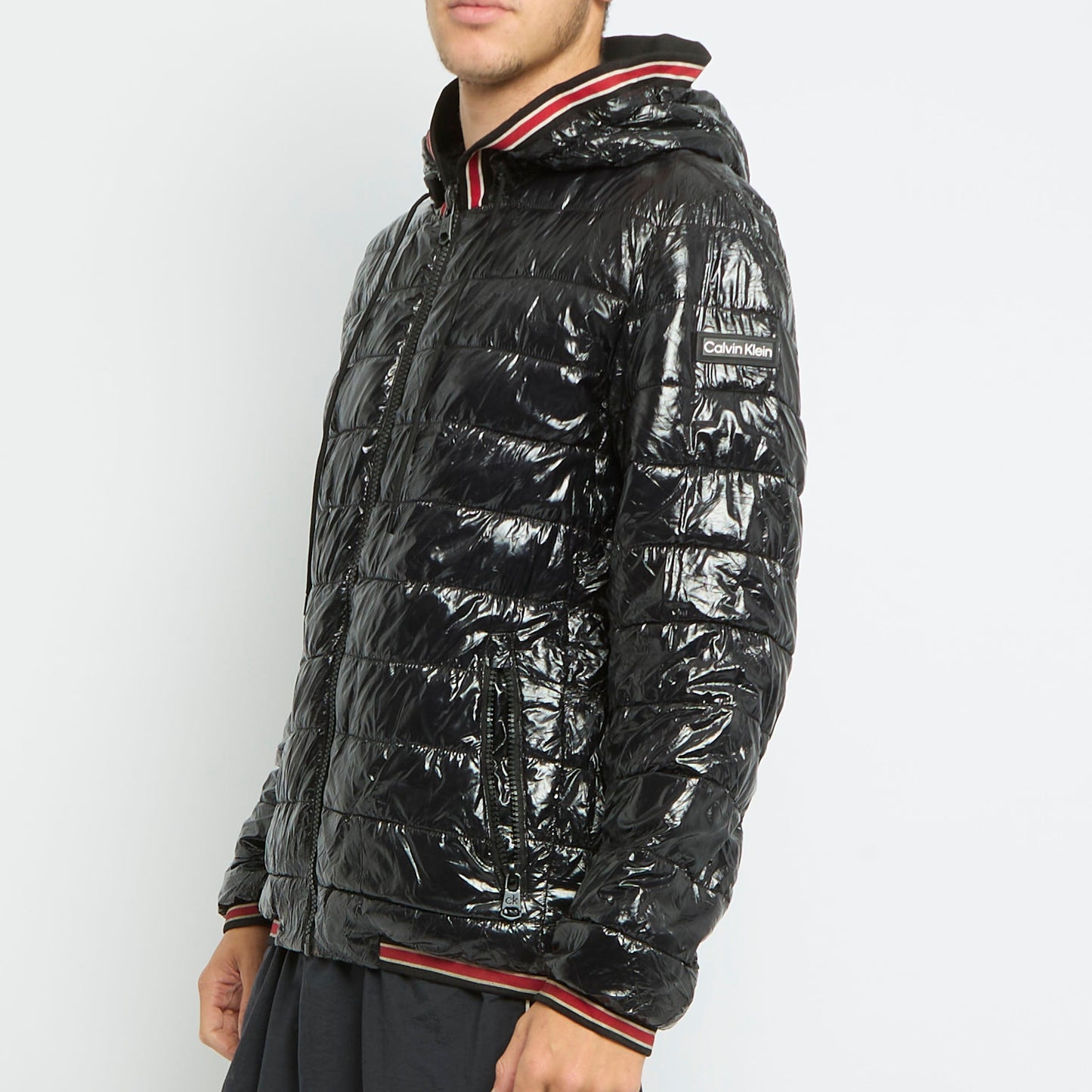 Calvin Klein Shiney Hooded Puffer Jacket - M