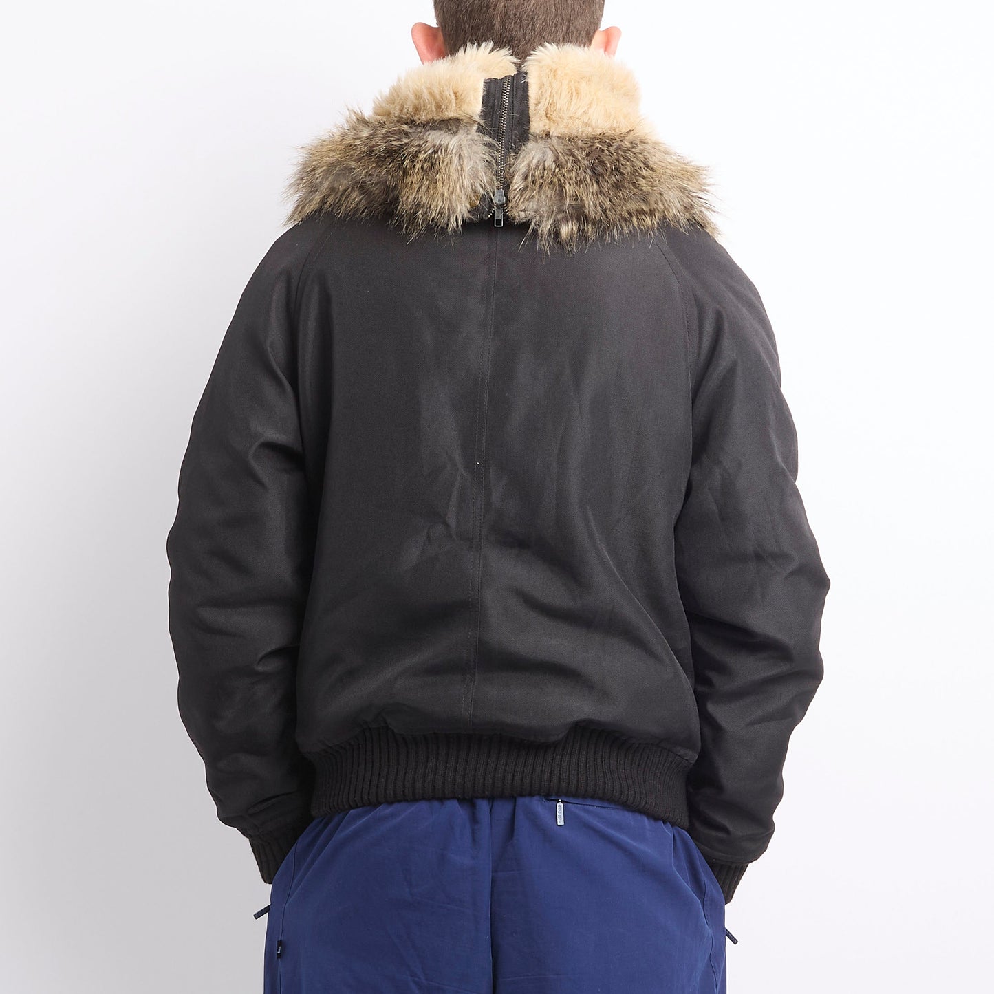 Woolrich Fur Hooded Bomber Jacket - M